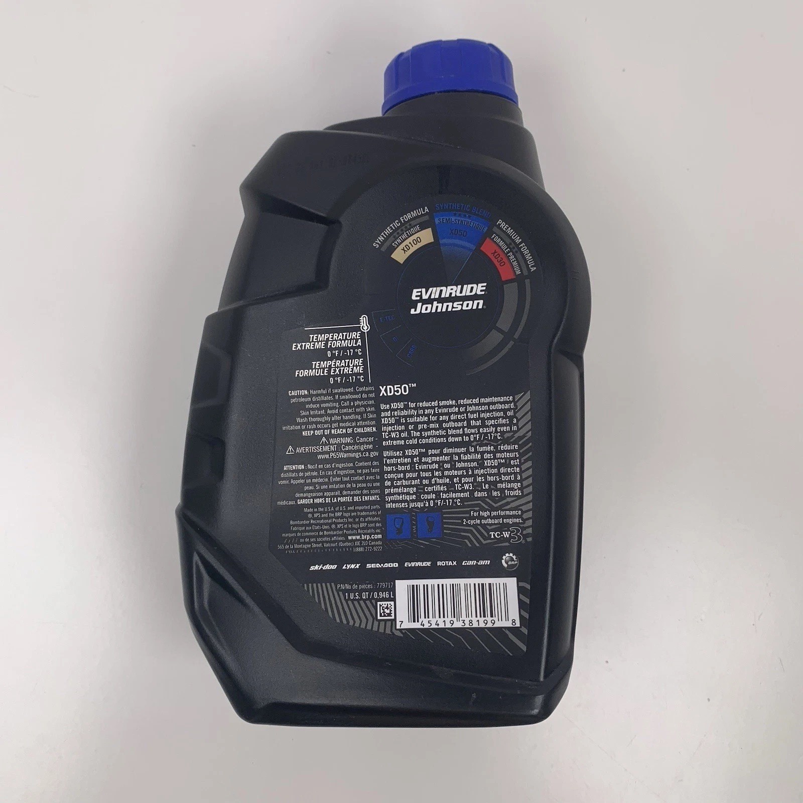 (4) XPS Marine XD50 Synthetic Evinrude 2-Stroke Outboard Blend Oil Quarts New