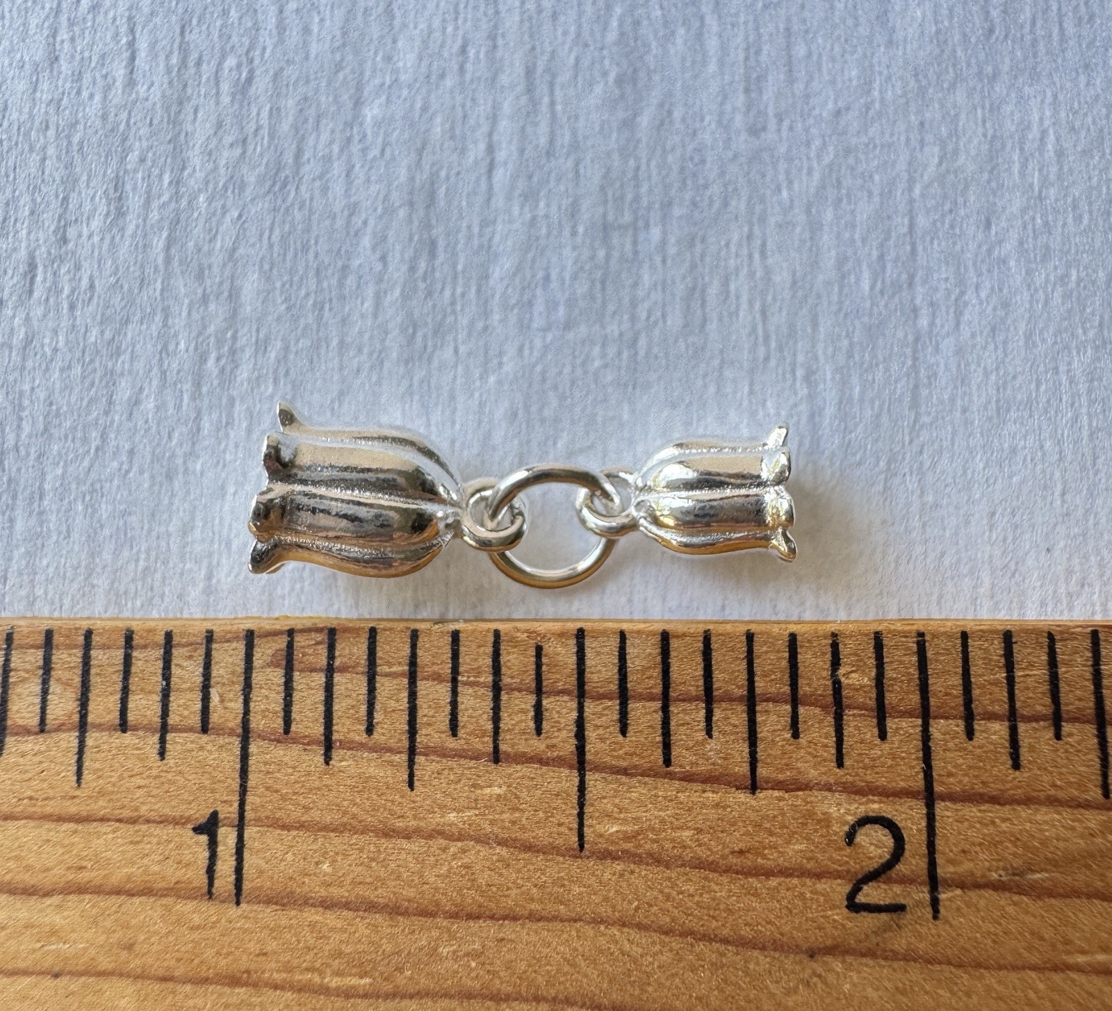 Sterling Silver Lily Of The Valley 925 Set Of 2 Charms 3D Bracelet Stamped New