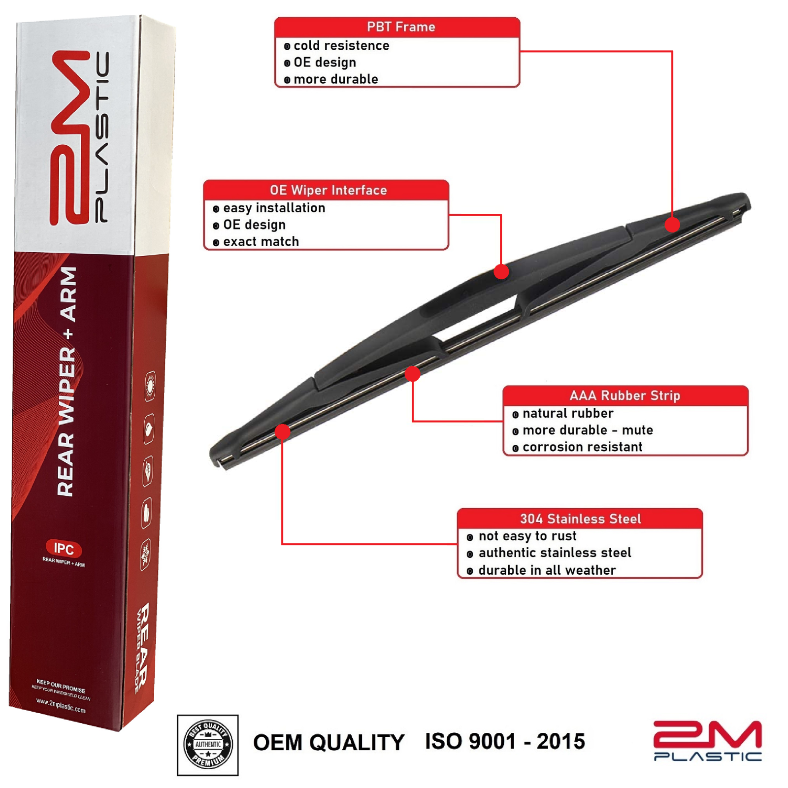 Rear Wiper Arm & Blade For GMC Envoy Chevy Trailblazer 07-09 Buick Rainier 06-07