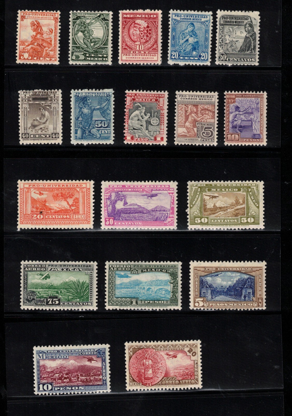 Mexico #698 - #706 #C54 - #C61 #RA13b Mint Fine - Very Fine Original Gum Hinged