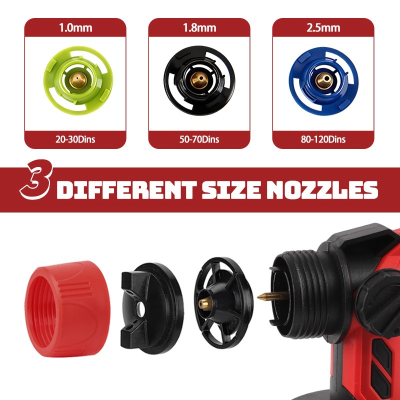 Cordless Paint Sprayer for Milwaukee 18V Battery 1000ML HVLP Spray Paint Gun Red