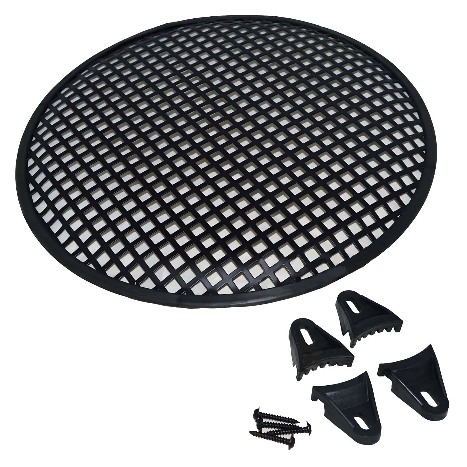 12" Metal Speaker Subwoofer Sub Woofer Waffle Mesh Grill Cover w/ Clips & Screws