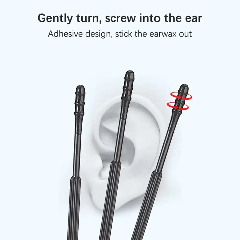 60pcs Disposable Silicone Ear Wax Remover Sticky Earpick S/L Cleaner Set - NEW