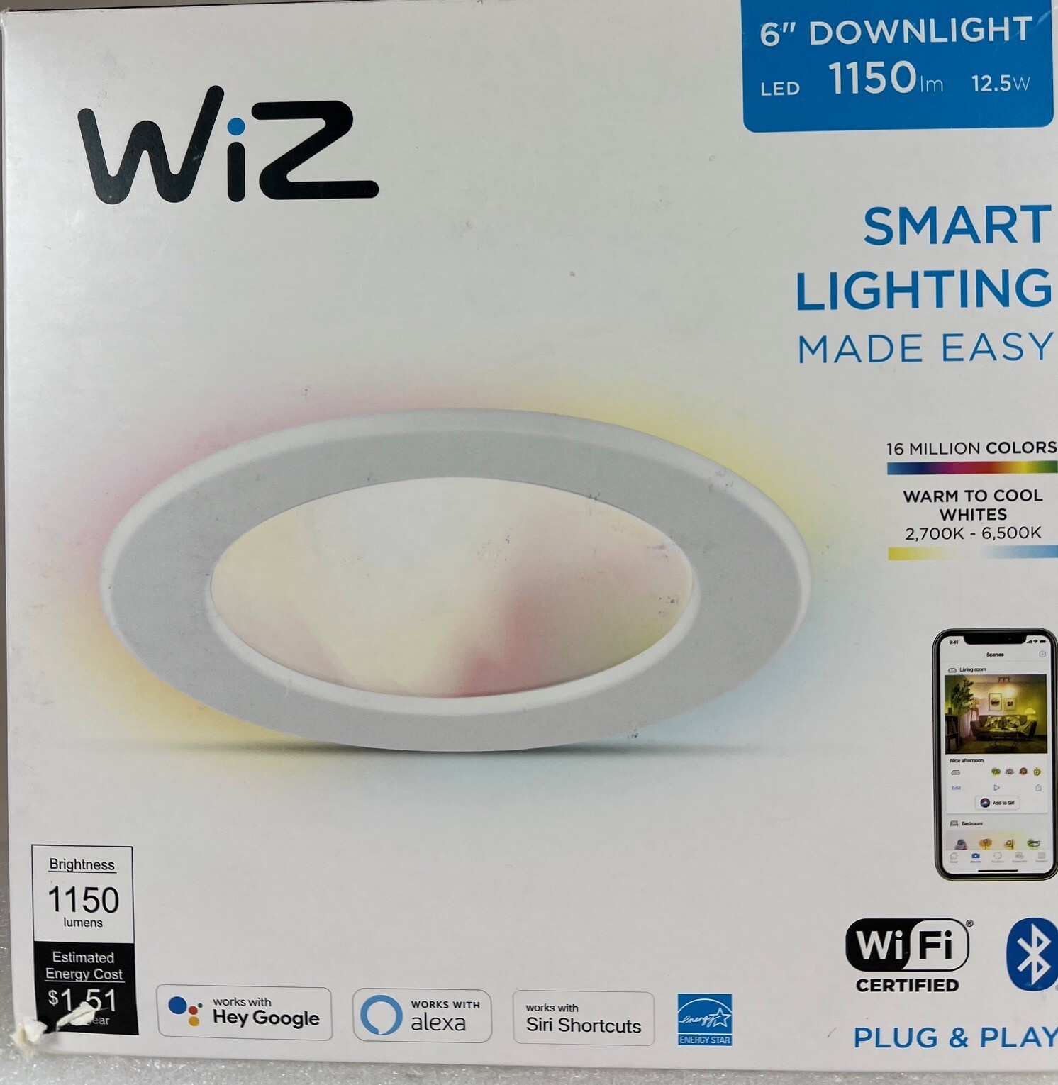 WiZ Connected Million Colors High Lumen 6 “ Retrofit Downlight Motion Activated