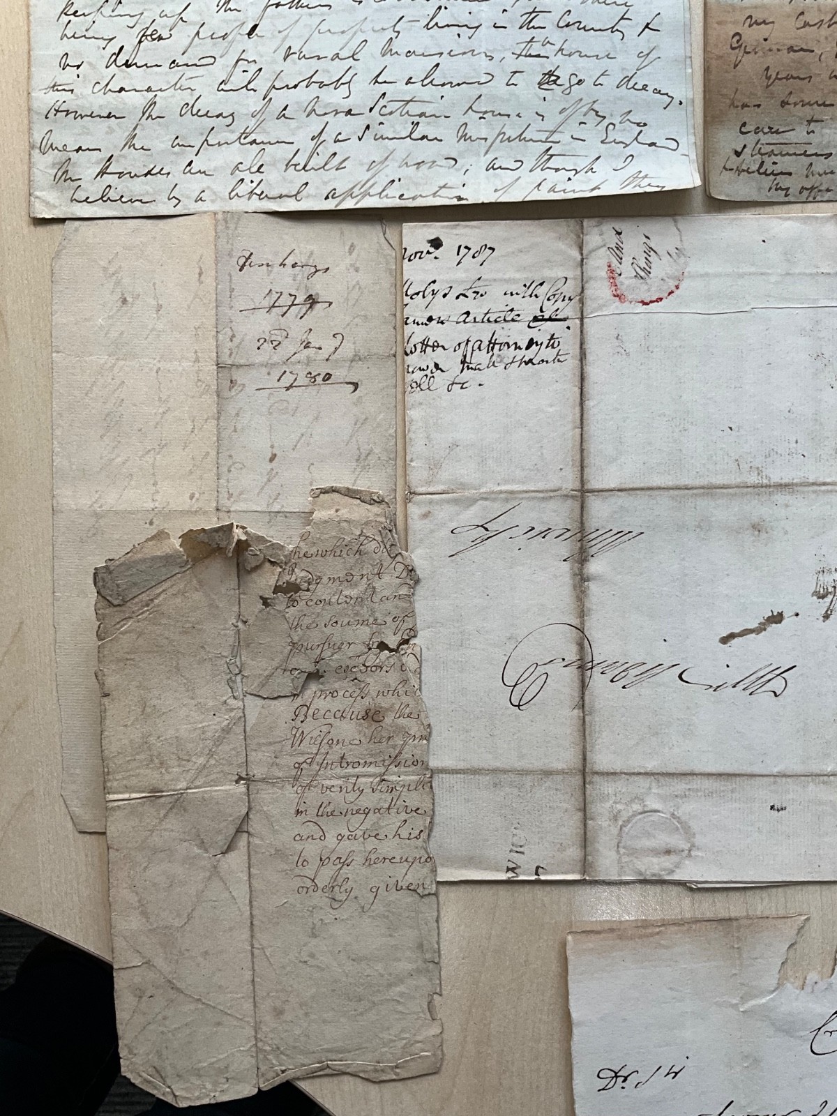 Antique GB Ephemera 1704 - 1880 mixed collection letters, deeds, invoices #SF45