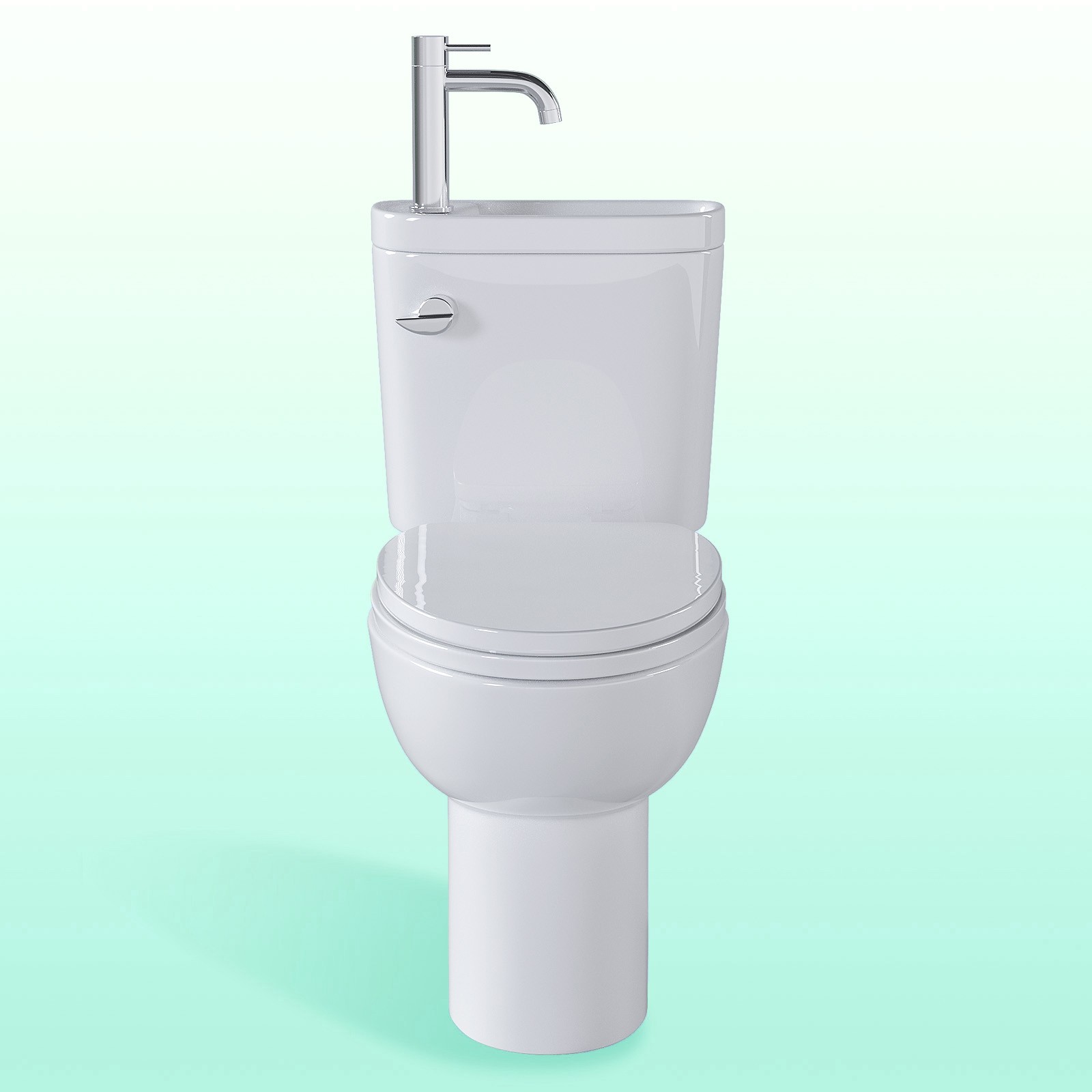 Two Piece Toilet with Sink 2 in 1 Toilet Bowl with Faucet 1.28 GPF Single Flush