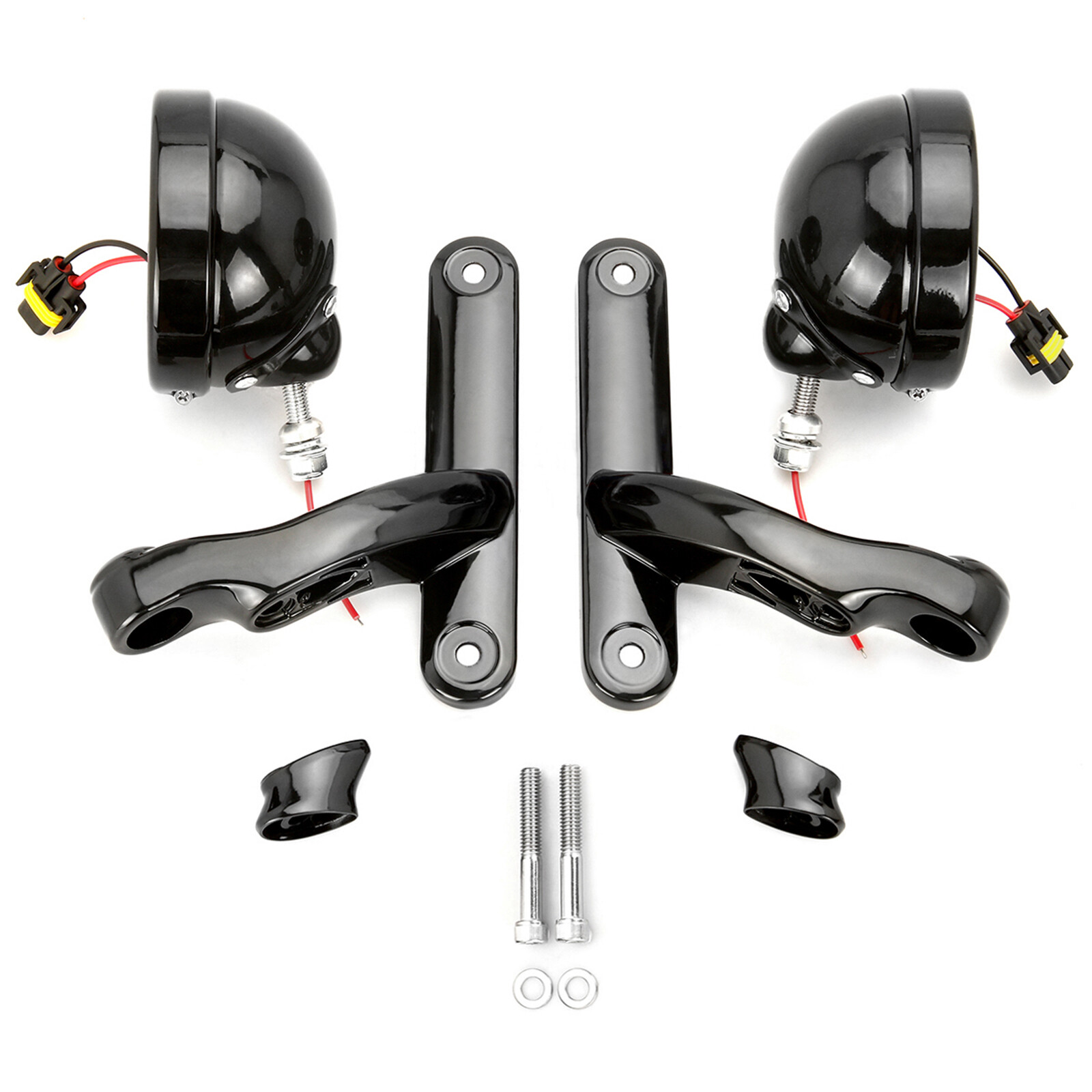 Auxiliary fog light housing outer bracket Black For harley Road King 1994-2023