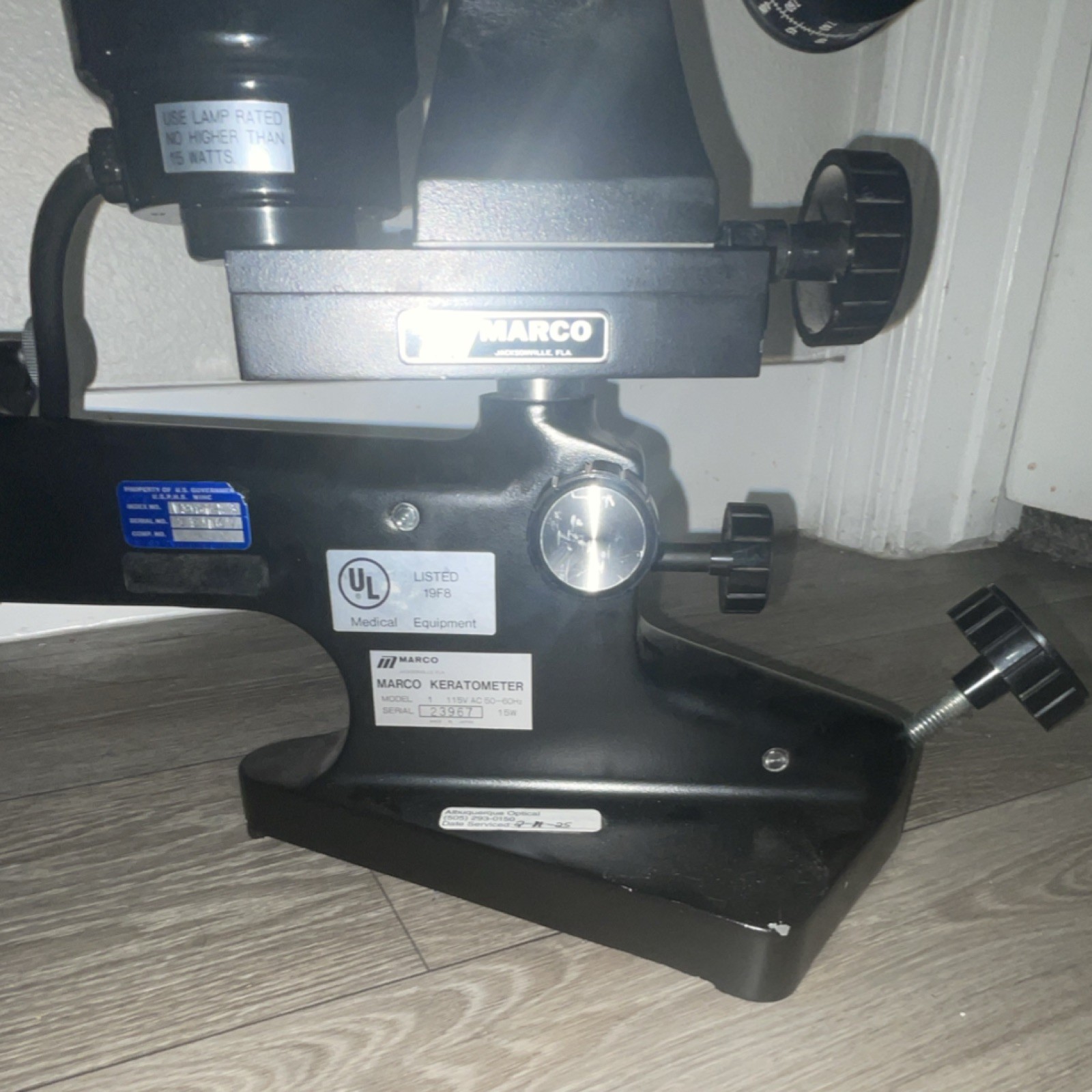 Marco Keratometer Model 1 Ophthalmology Medical Instrument Equipment MPN 1