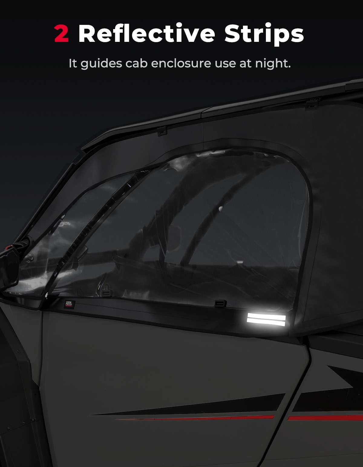 KEMIMOTO UTV Cab Enclosure Set Soft Upper Door for Polaris RZR XP 1000 2024-2025