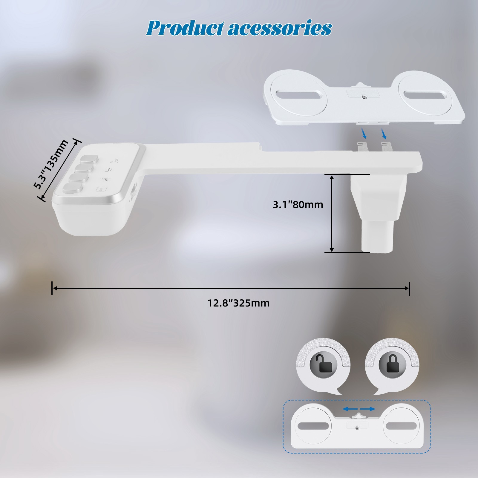 Hibbent Bidet Attachment for Toilet Dual Nozzle Adjustable Pressure Non-Electric