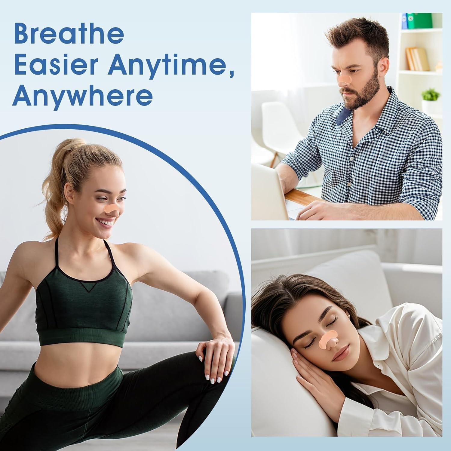 70 Pcs Nasal Strips，Extra Strength, Sweat-Proof Adhesive Performance Nose Strips