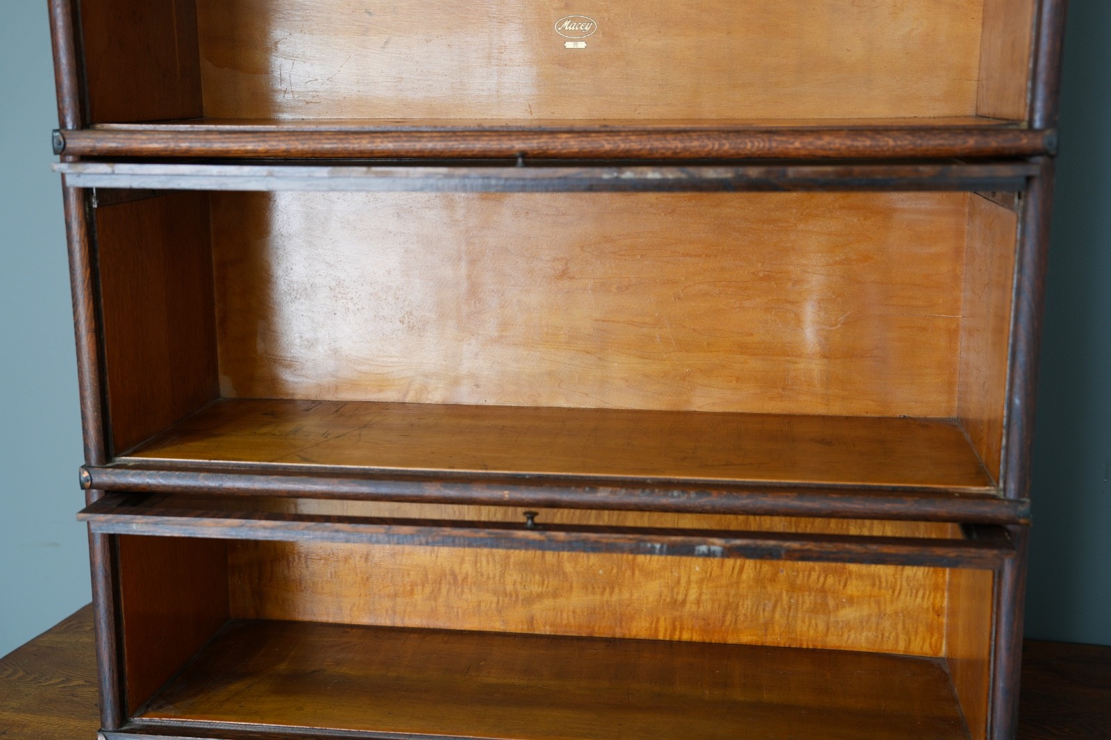 Vintage Macey Lawyer Barrister Bookcase shelf wood Cabinet Glass Doors Antique