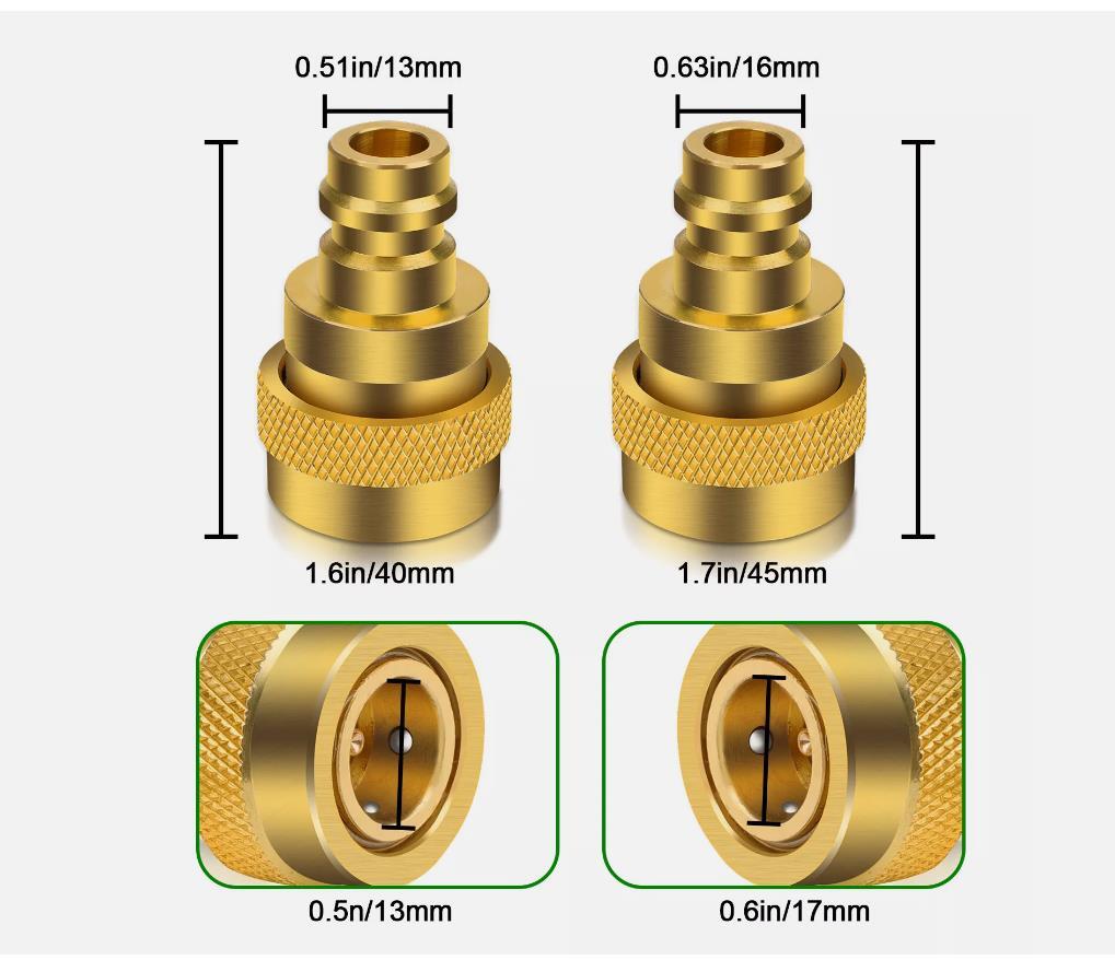 Adapter Adjustable High&Low Side Connection R134A To R1234YF Quick Couplers Kit