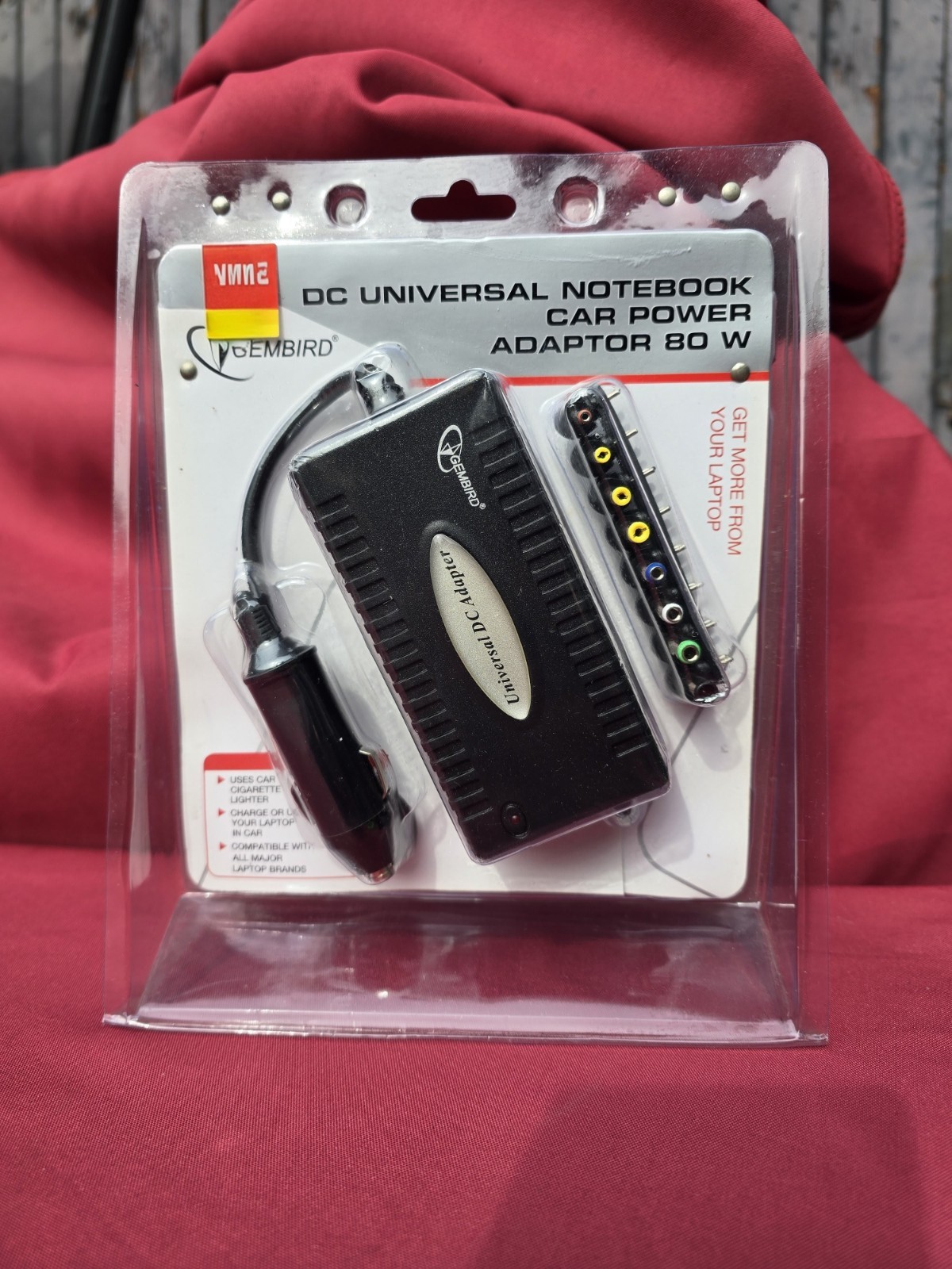 DC UNIVERSAL NOTEBOOK CAR POWER ADAPTOR 8O W, GEMBIRD