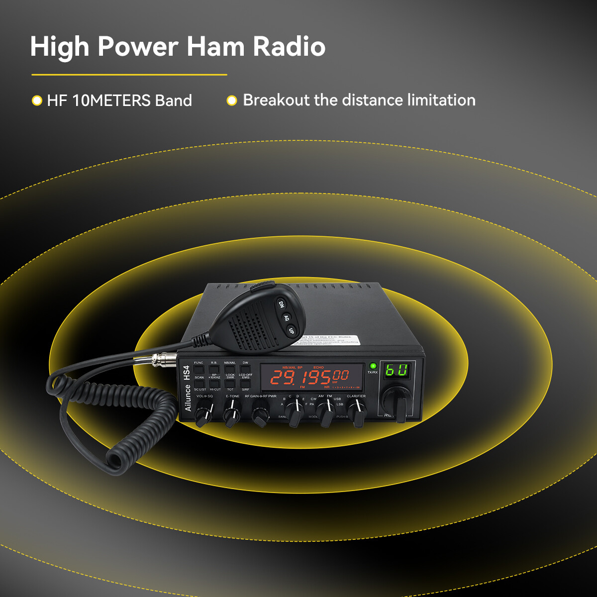 Retevis Ailunce HS4 10 Meter Ham Radio 28.00MHz-29.70MHz PA、CW、AM、FM、USB、LSB