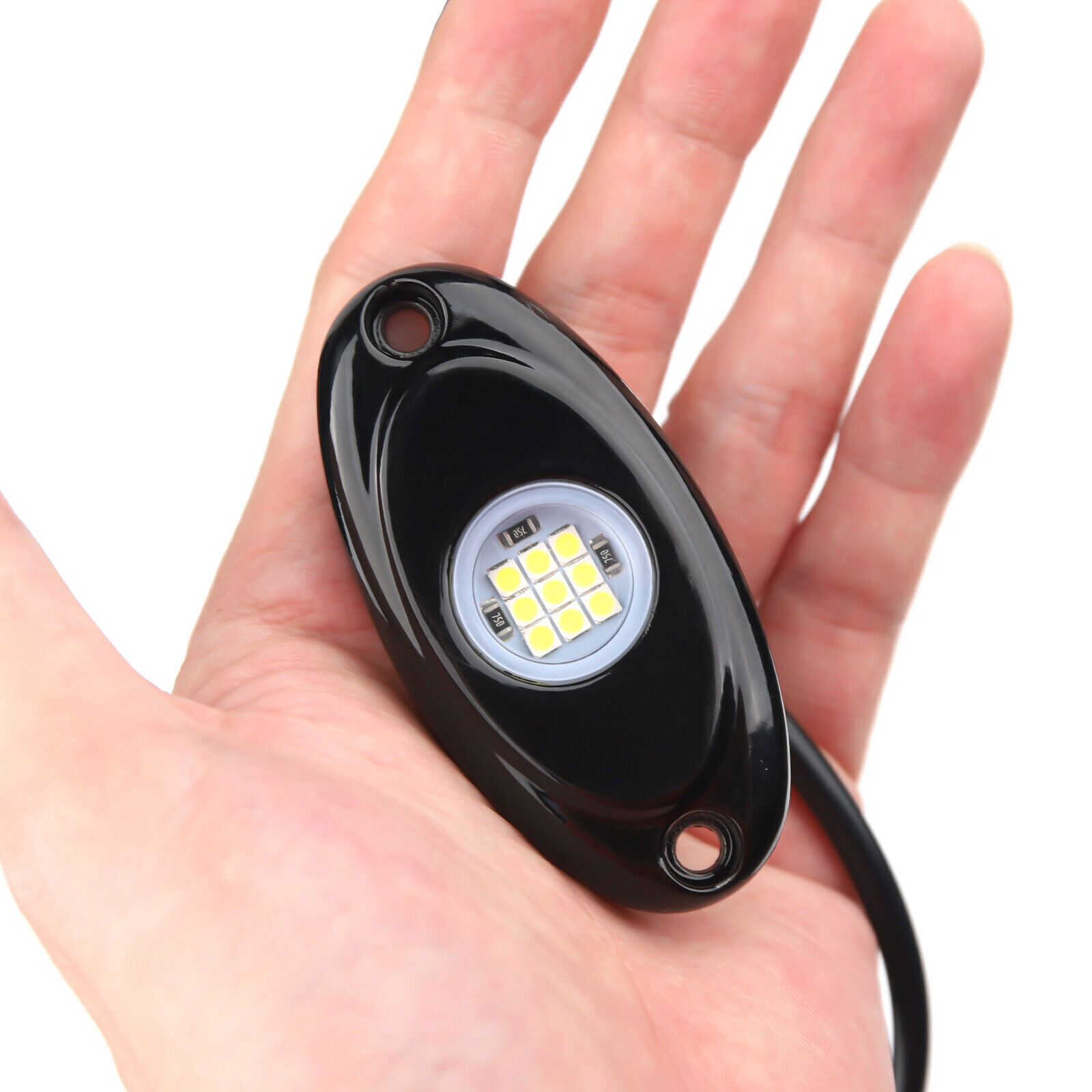 8 X LED Rock Lights White Underbody Trail Rig Glow Lamp Offroad SUV Pickup Truck