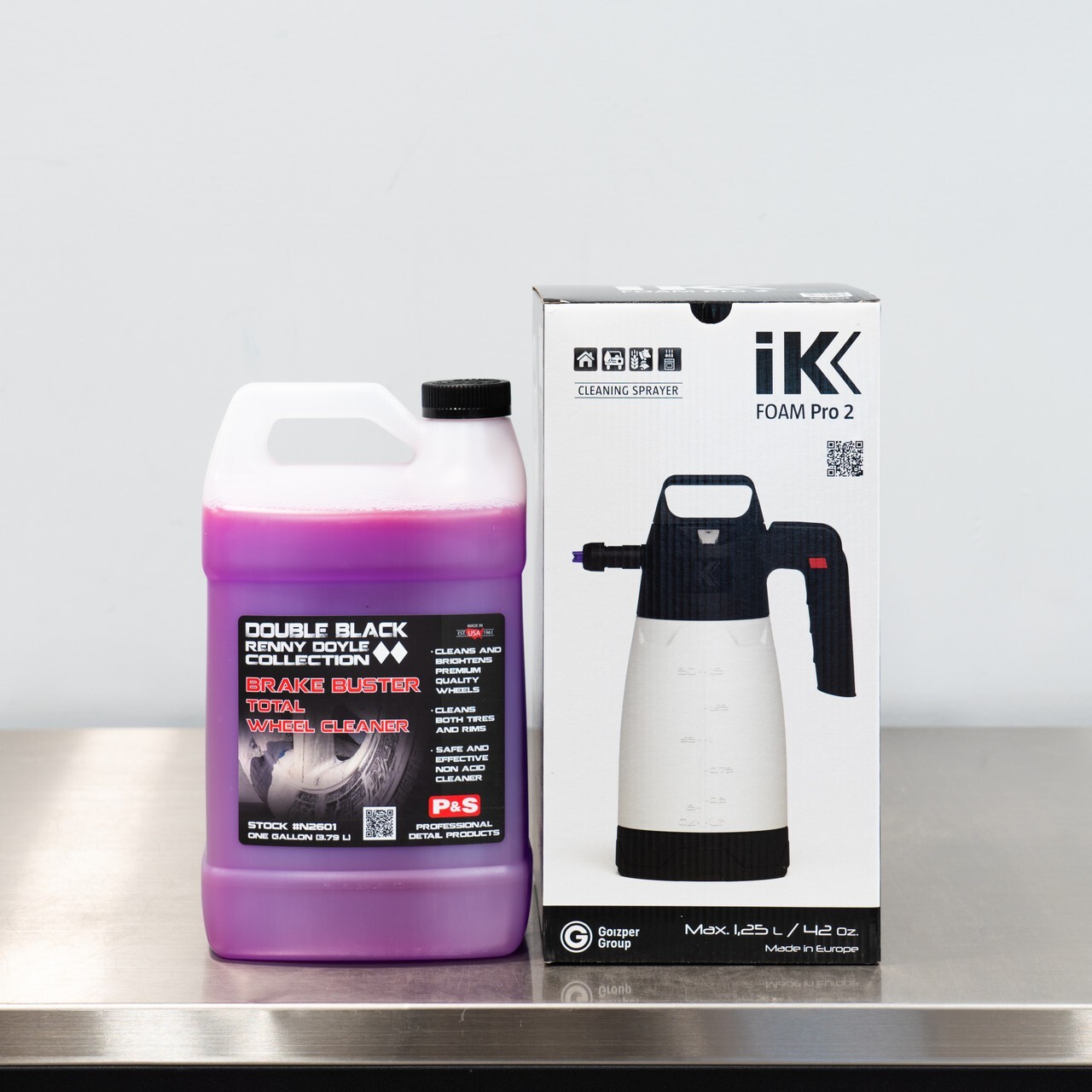IK Foam Pro 2 Foamer & P&S Brake Buster 1 Gallon Wheel & Tire Cleaner Combo
