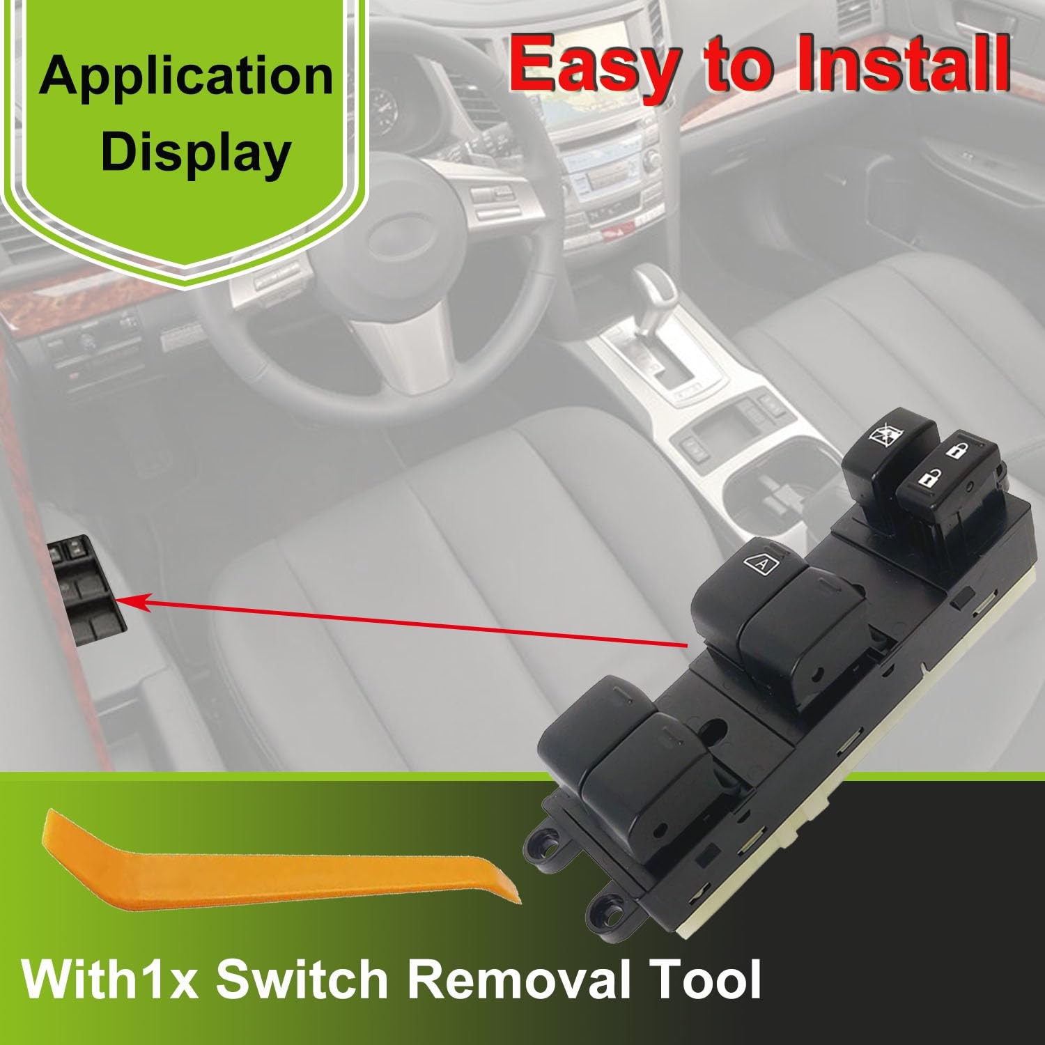 83071-AJ010 Driver Side Master Power Window Switch 83071-AJ010, Black