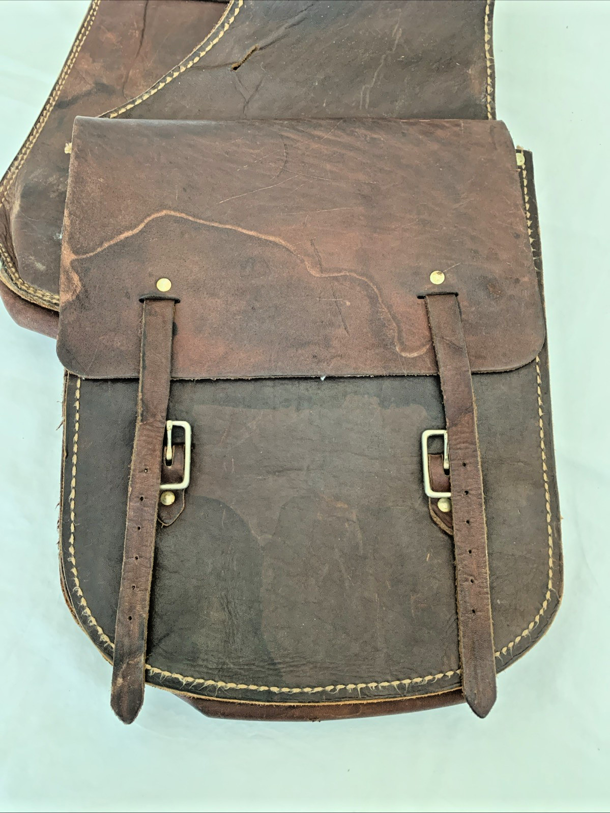 Vintage Leather Saddle Bags • Western Cowboy Horse Tack