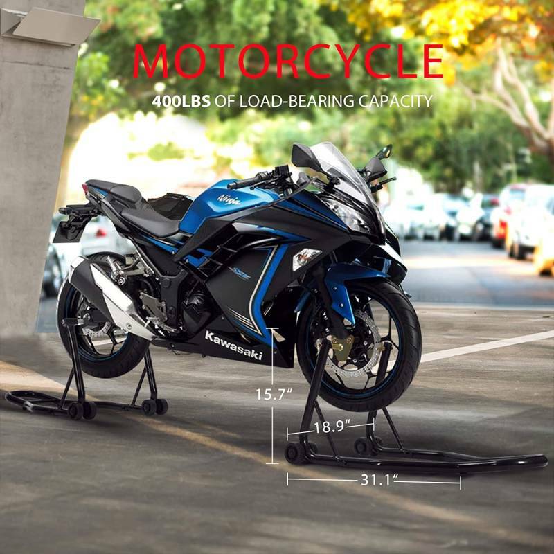 Motorcycle Bike Stand Front Rear Wheels Lift Forklift Spoolift Paddock Swingarm
