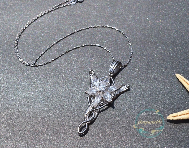 Arwen Lord of The Rings Evenstar Pendant Necklace S925 Silver Jewelry Gift New