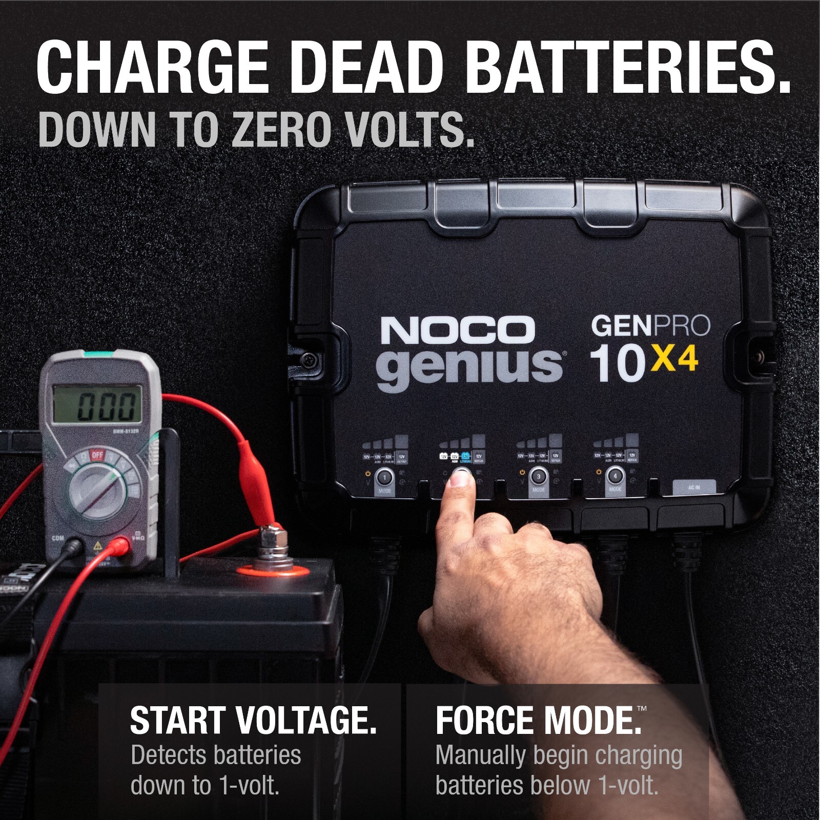 NOCO Genius GENPRO10X4 4-Bank 40A (10A/Bank) 12V Onboard Marine Battery Charger