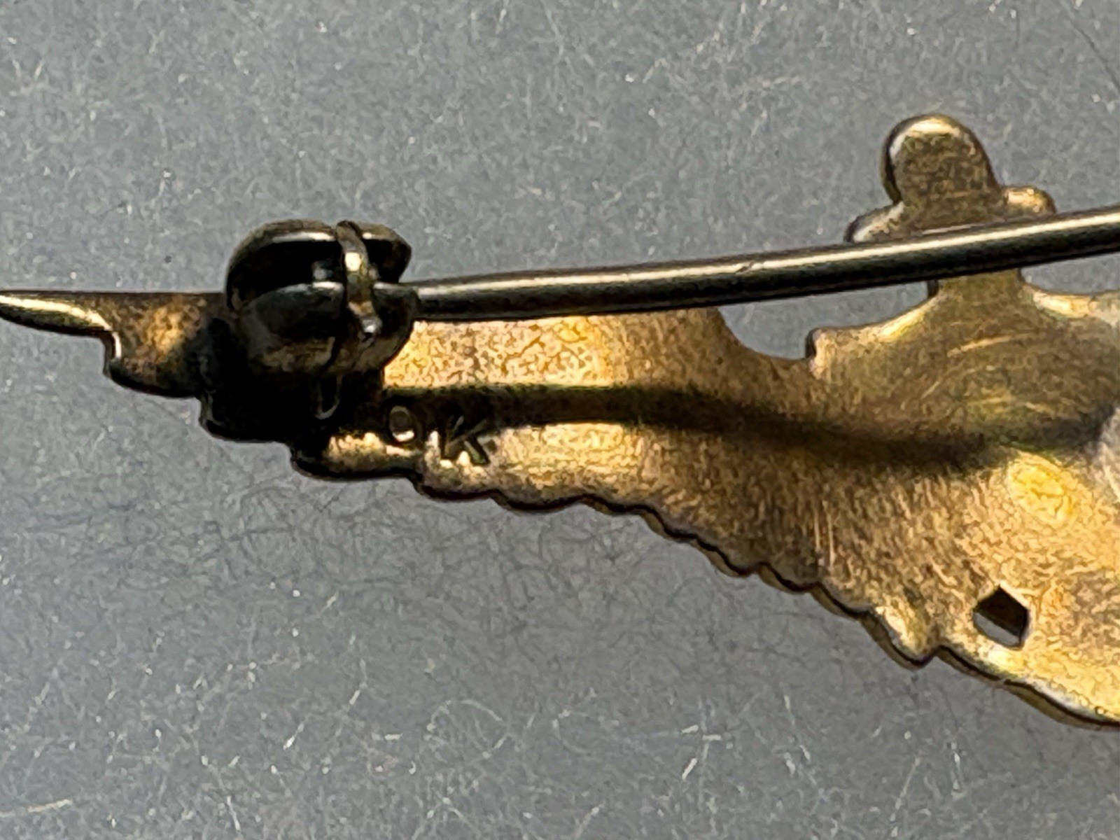 WWII / Prewar USN USMC 10k Solid Gold Aviator Pilot Wing ~ Sweetheart / Cap Size