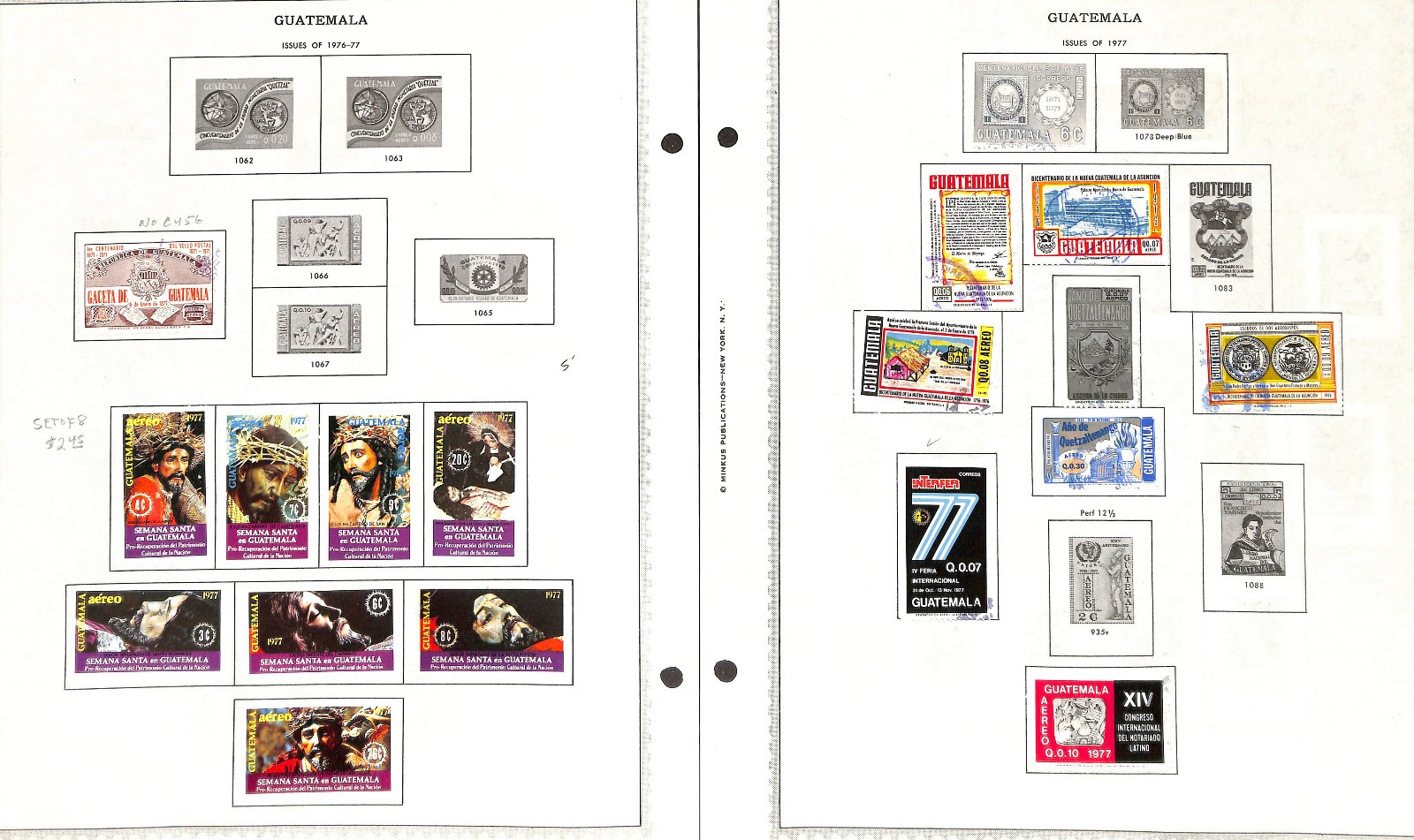Guatemala Stamp Collection on 40 Minkus Pages, 1871-1991 (BJ)