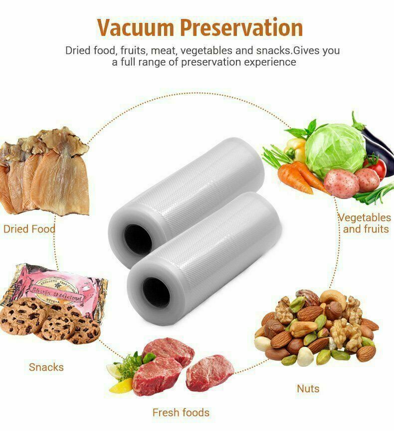 8"x50' Vacuum Sealer Bags Embossed Food Saver Magic Seal Storage 4 Mil BPA Free