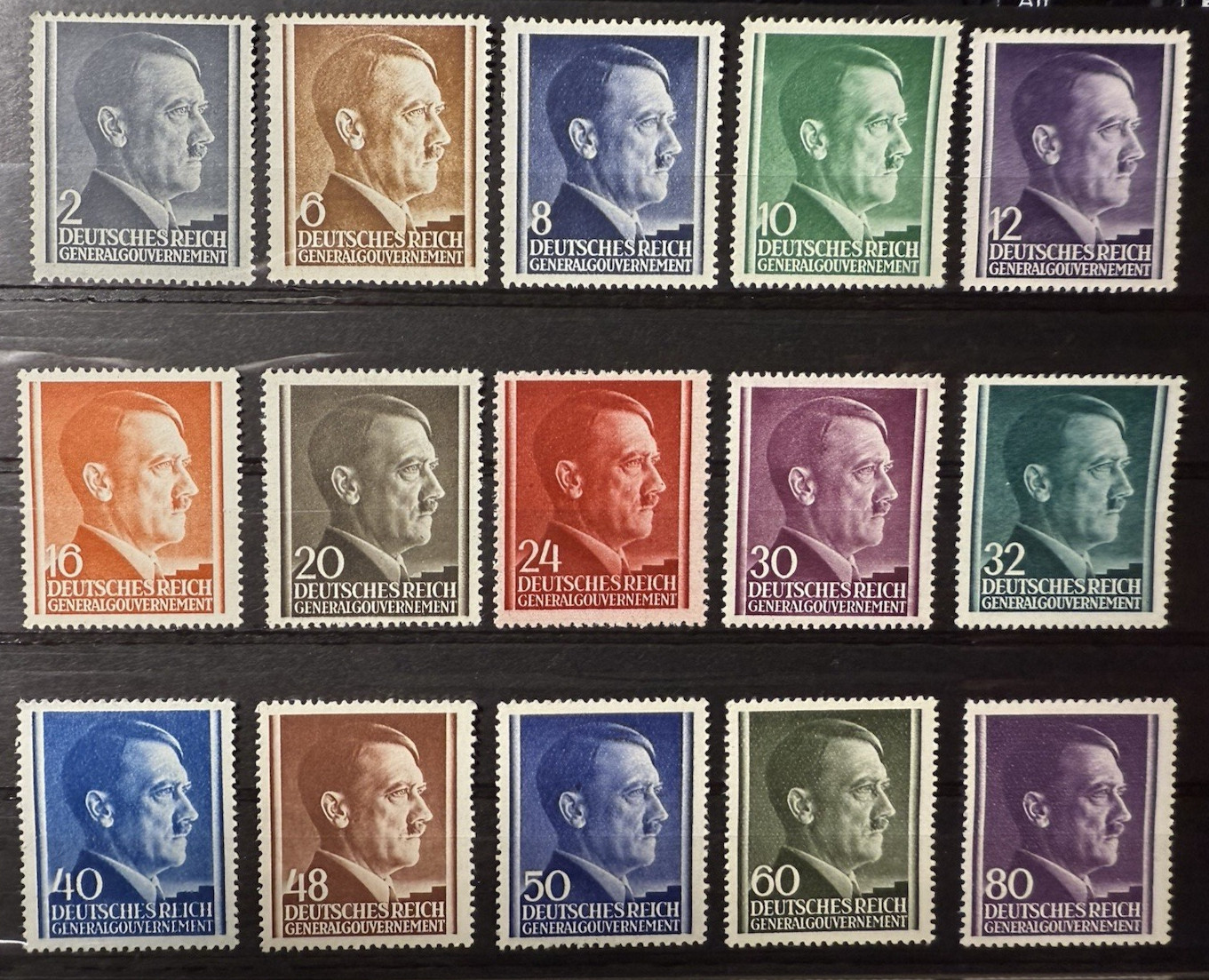 Germany WWII Occupation of Poland General Government Sc# N76-N90 (1941-1943) MNH