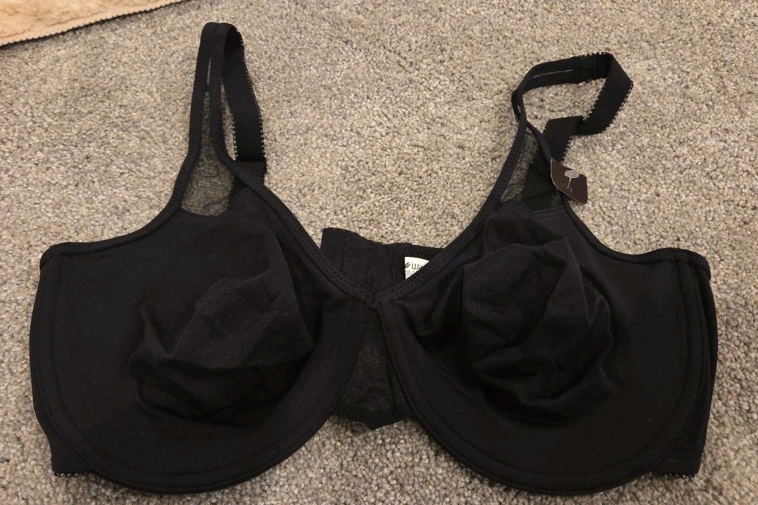 New With Tags WACOAL Body by Wacoal Underwire Bra 65115 Size 38D Black Torn Tag