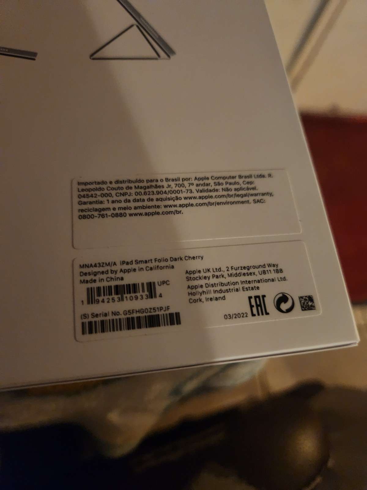 Official Apple iPad Air 4th / 5th Gen 10.9" Smart Folio Cover Case DARK CHERRY