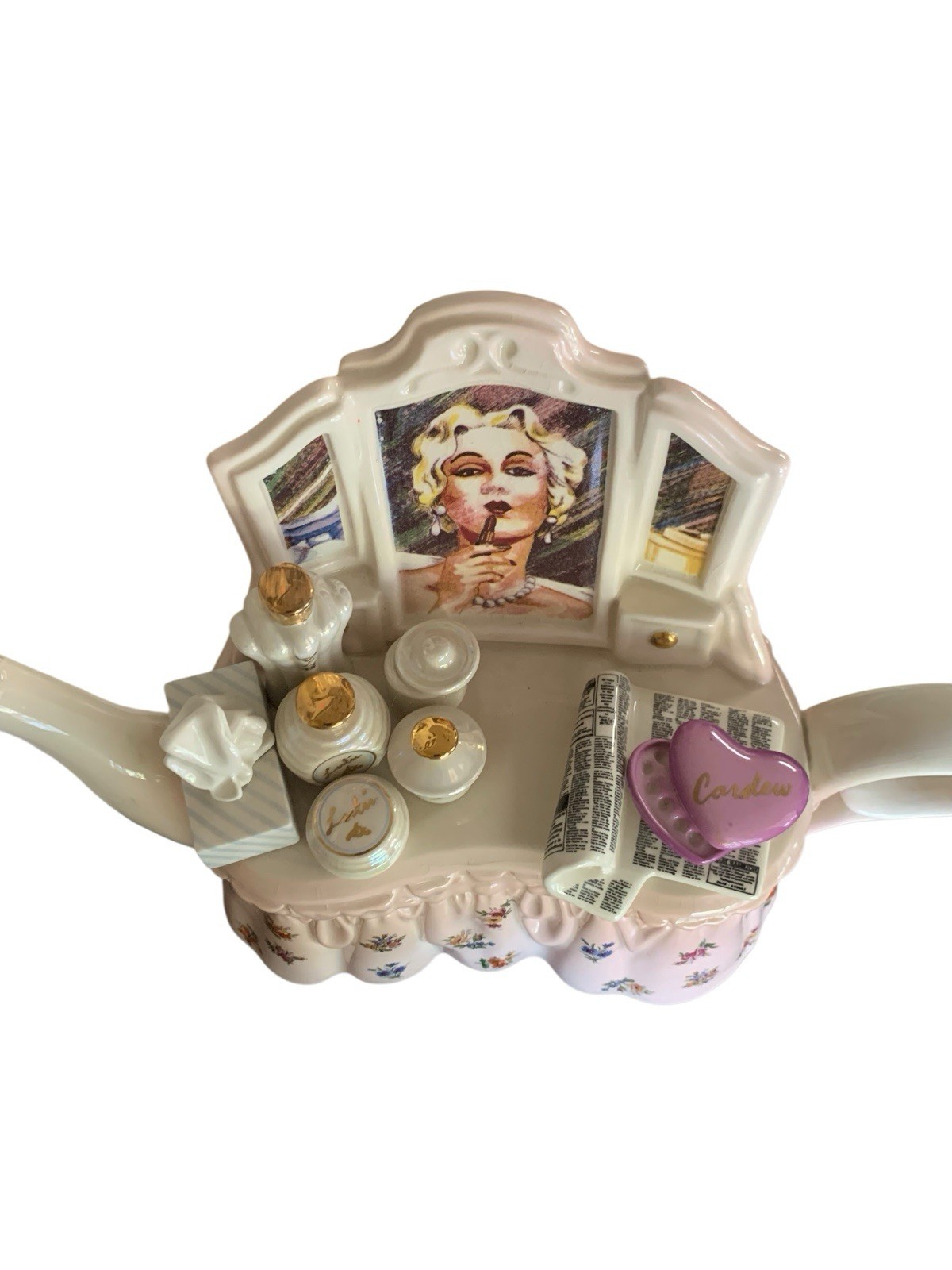 RARE Paul Cardew Ladies Dressing Table Vanity Glam Teapot Limited Edition Signed