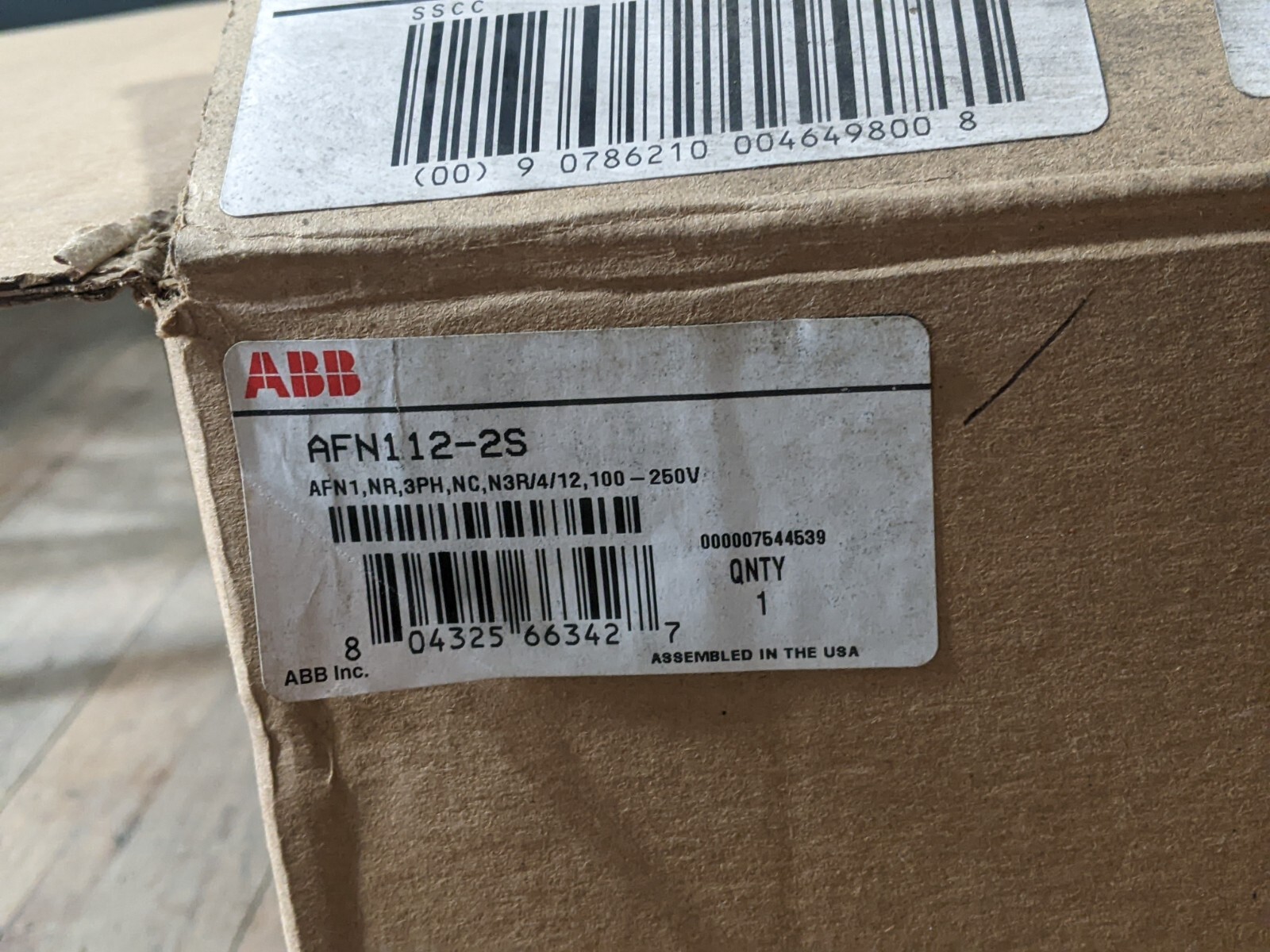 ABB AFN112-2S Non Combination Motor Starter Enclosure AF26-30-00-13 100-250 VAC