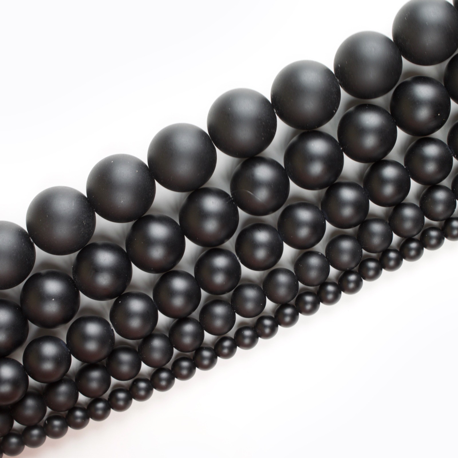 Natural Matte Black Onyx Beads Genuine Smooth 15”Strand 4mm 6mm 8mm 10mm 12mm
