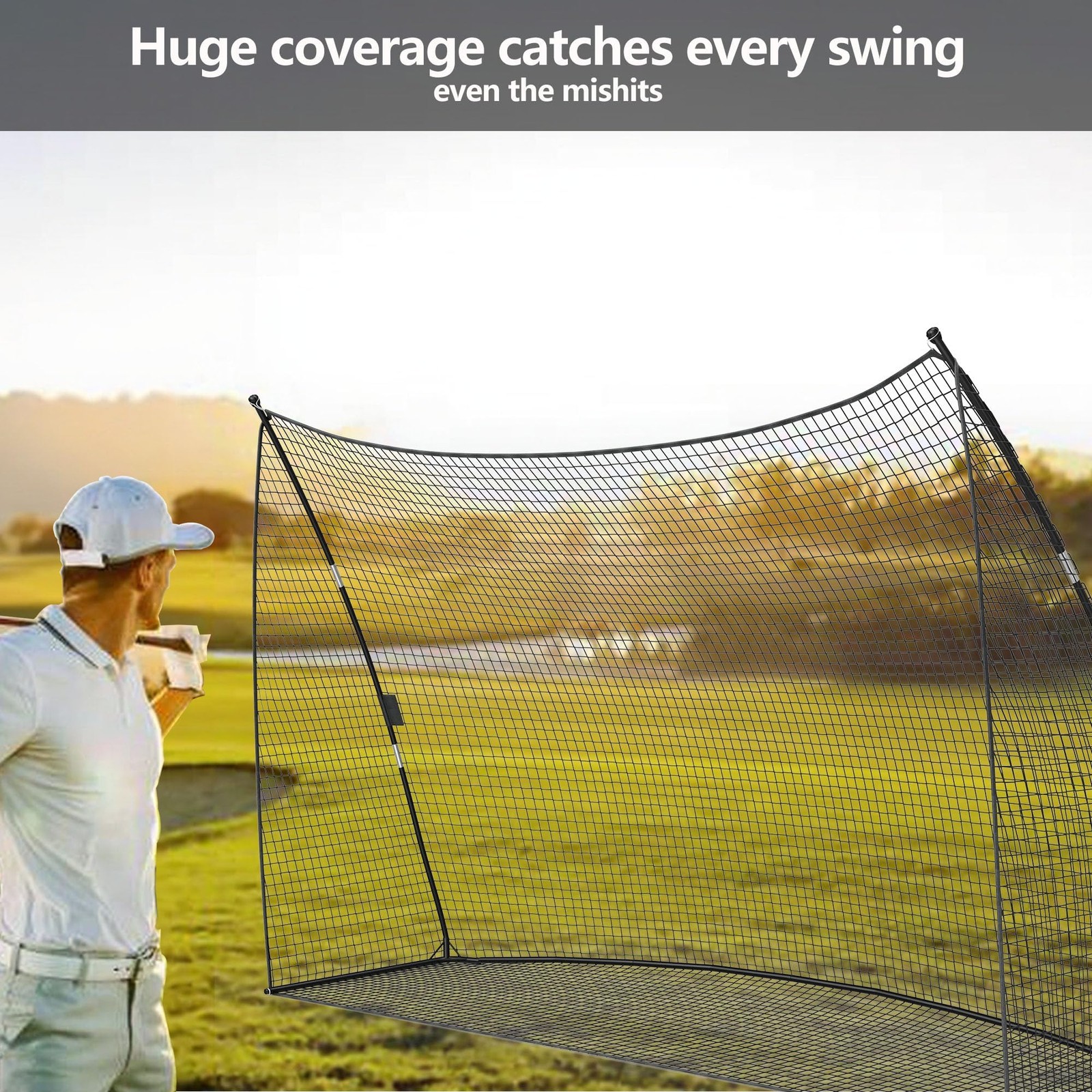 10x7ft Portable Golf Practice Hitting Net Indoor Personal Driving Range Training