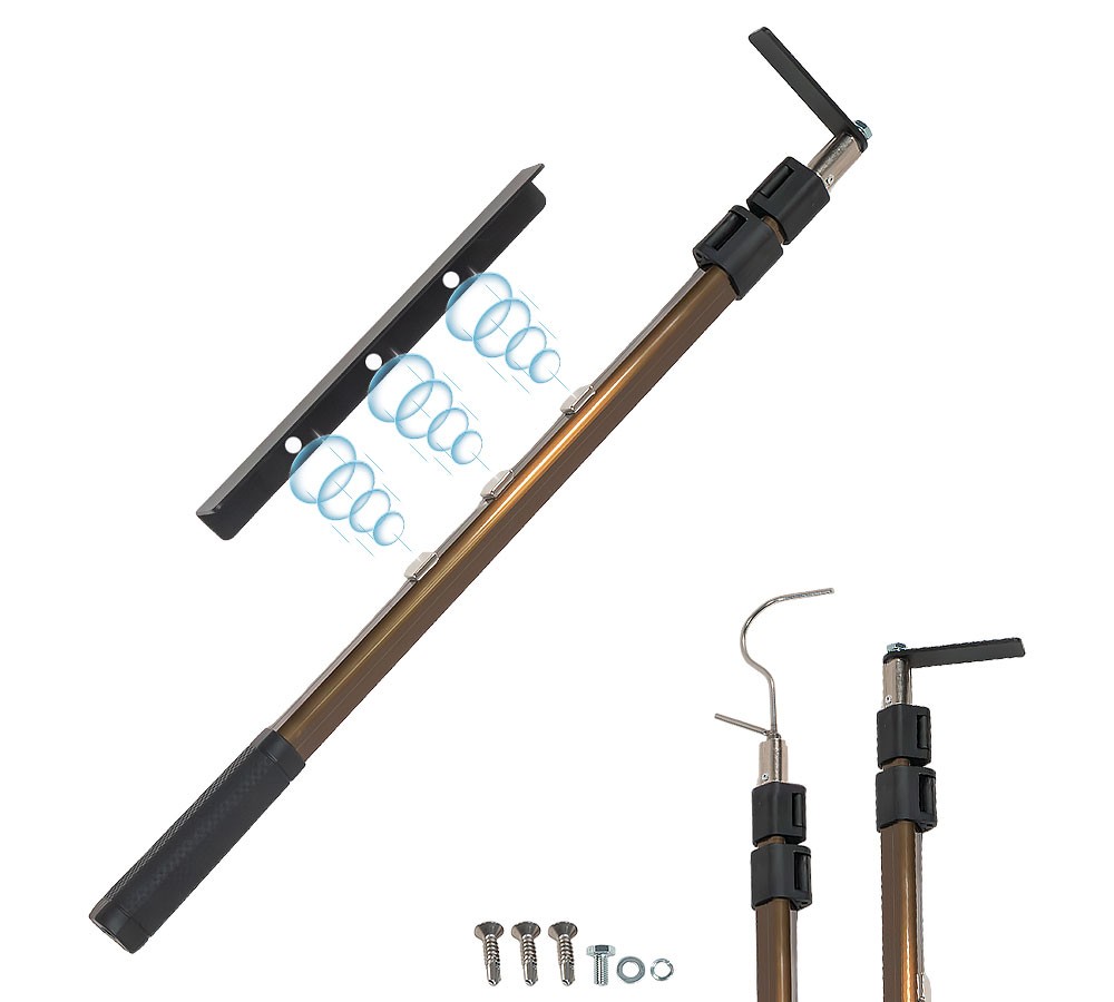 Extendable Truck Bed Cargo Grabber Tool 25"-60" Telescoping Pole with Y-Hook