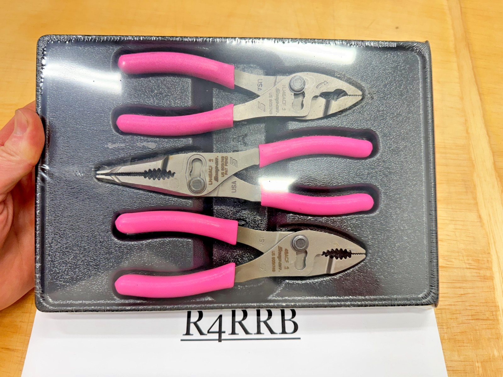 Snap-on Tools USA NEW 3pc Classic PINK Soft Grip Slip Joint Pliers Set PL346ACFP