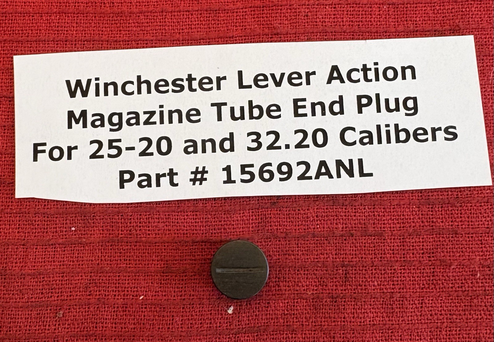 Winchester 1873, 92, 94 Magazine Tube End Plug NO Lip 25 & 32 Caliber 15692ANL