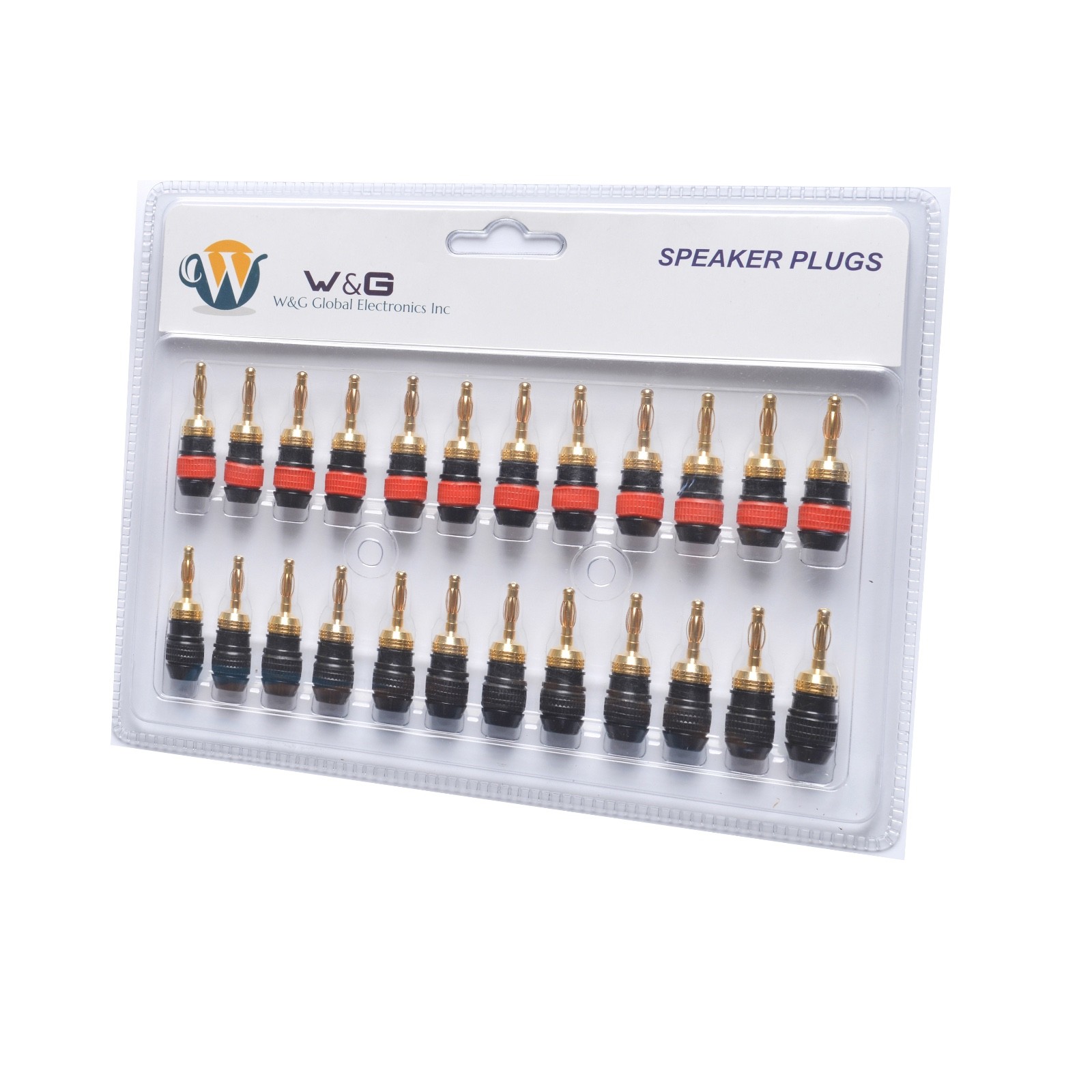 WGGE WG-008 24K Gold Safety Connector Banana Plugs (12 Pair (24 plugs))
