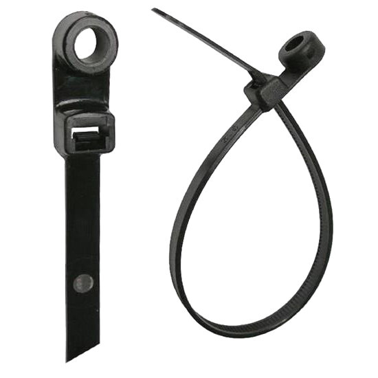 6" 8" 12"  INCH BLACK ZIP TIES W/ MOUNTING SCREW NAIL HOLE NYLON CABLE BULK LOT