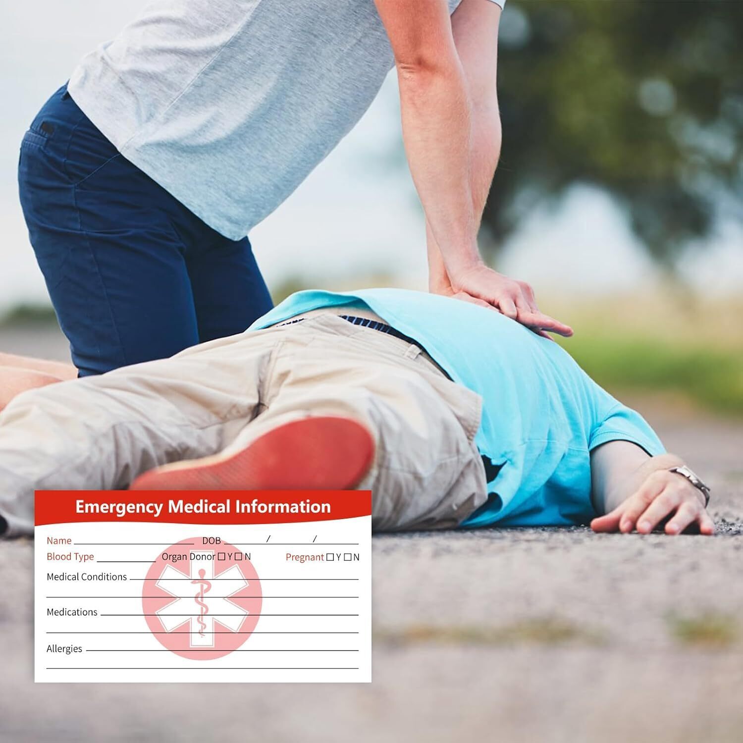 [10 Pack] Emergency Medical Information ID Card Emergency Contact ID Card