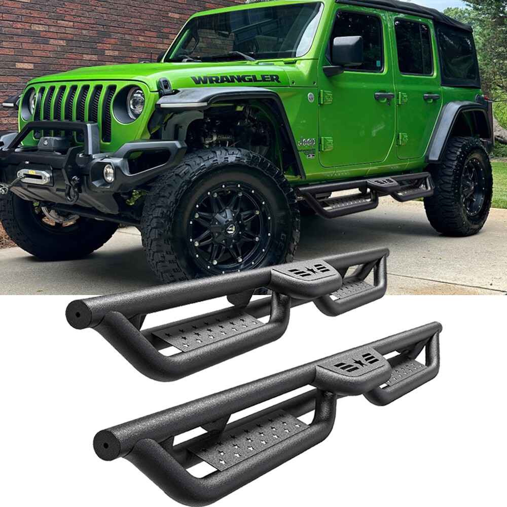6" Drop Running Boards for 2007-2018 Jeep Wrangler JK 4 Door Side Step Nerf Bars