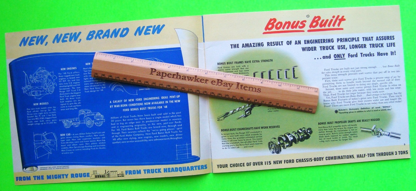 1948 FORD HEAVY-DUTY TRUCK DLX 28-pg COLOR CATALOG Brochure BIG RIG SERIES Xlnt+