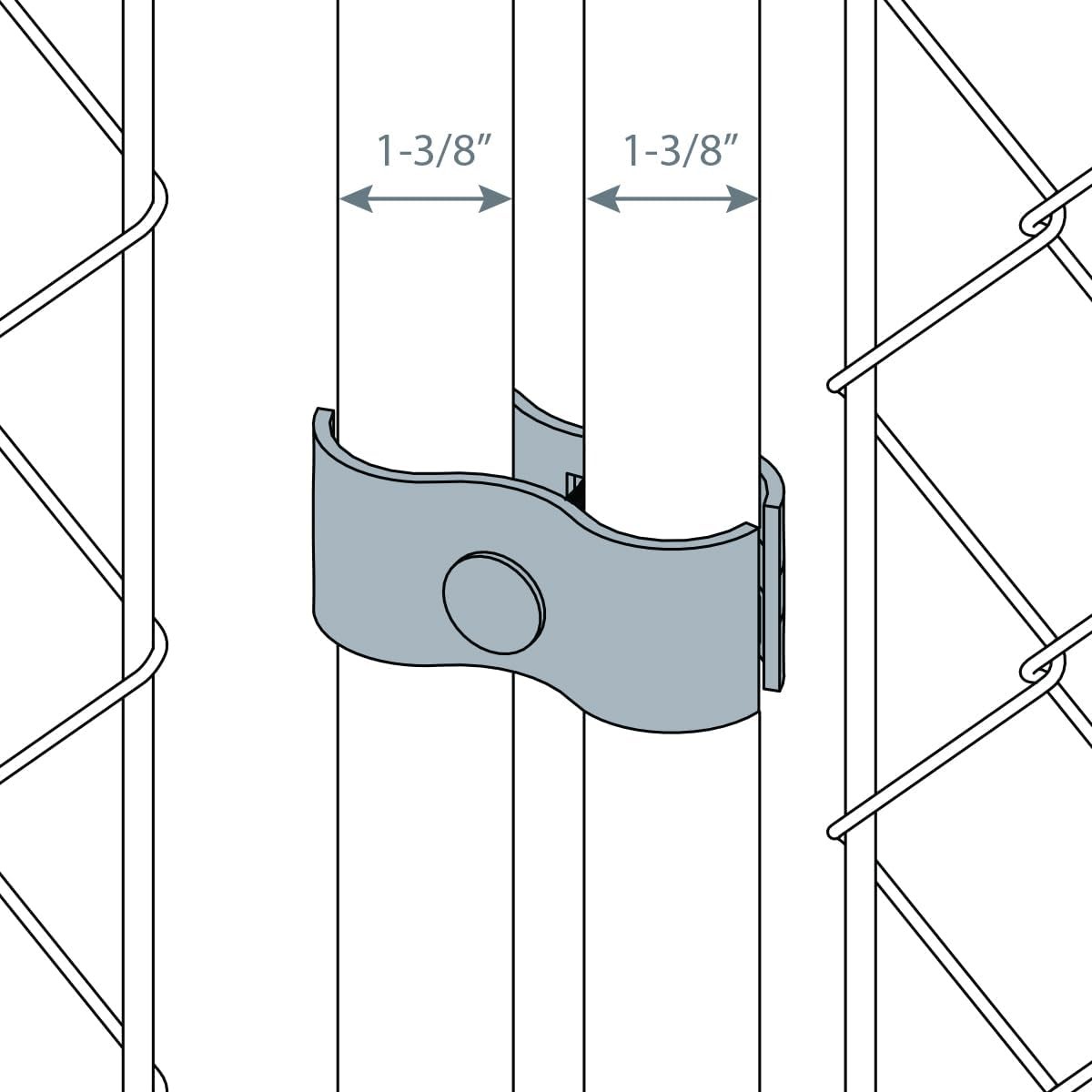10 Set 1-3/8" Chain Link Fence Panel Clamps Dog Kennel Round Pipe Frame Clamp