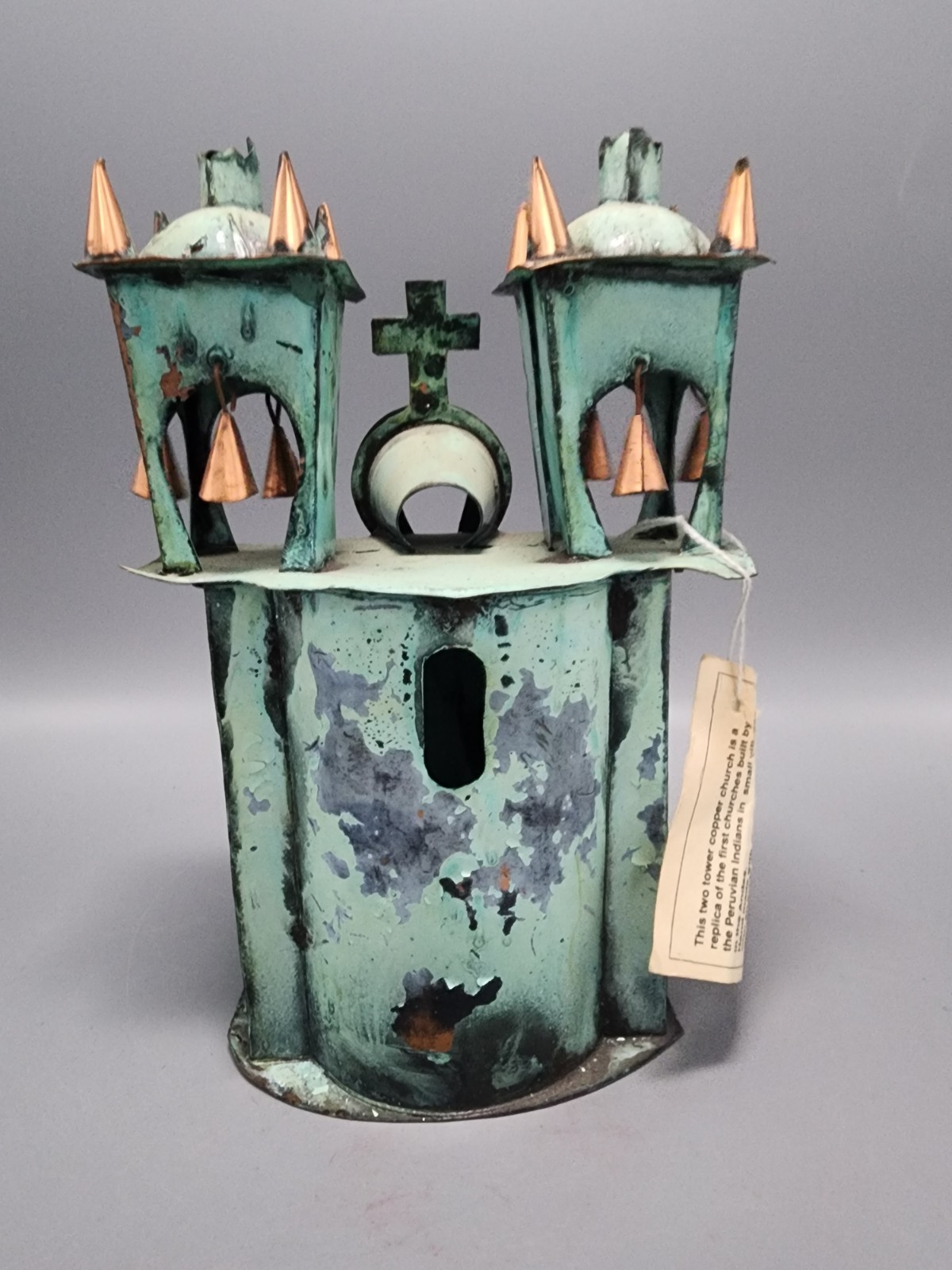 Handmade Metal Ayacucho Church W/Bells From Peru from Raquel's Collection