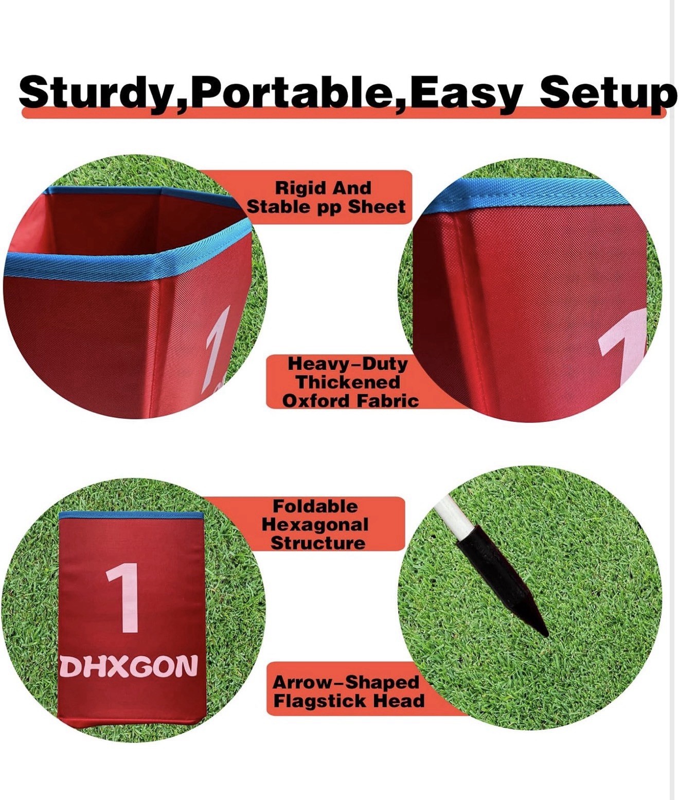 Backyard Golf Game with 2 Clubs, Portable 9 Hole Golf Course, Outdoor Yard Golf