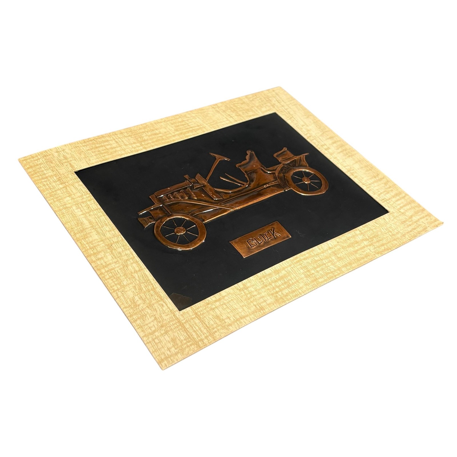 Vintage Buick Copper Car Wall Art Plaque Relief Retro Garage Decor