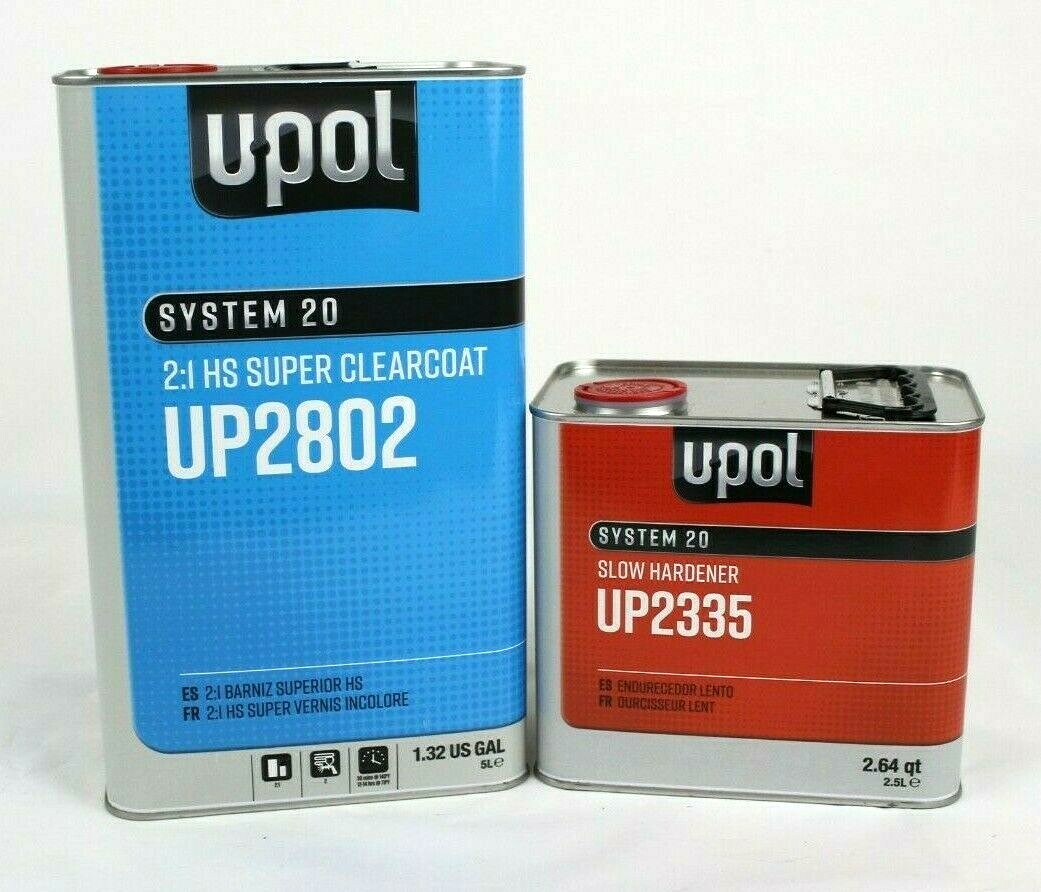 U-Pol UP2802 Clear Coat HS Super Clear Only or Kit with Hardener 2 to 1 Mix UPOL