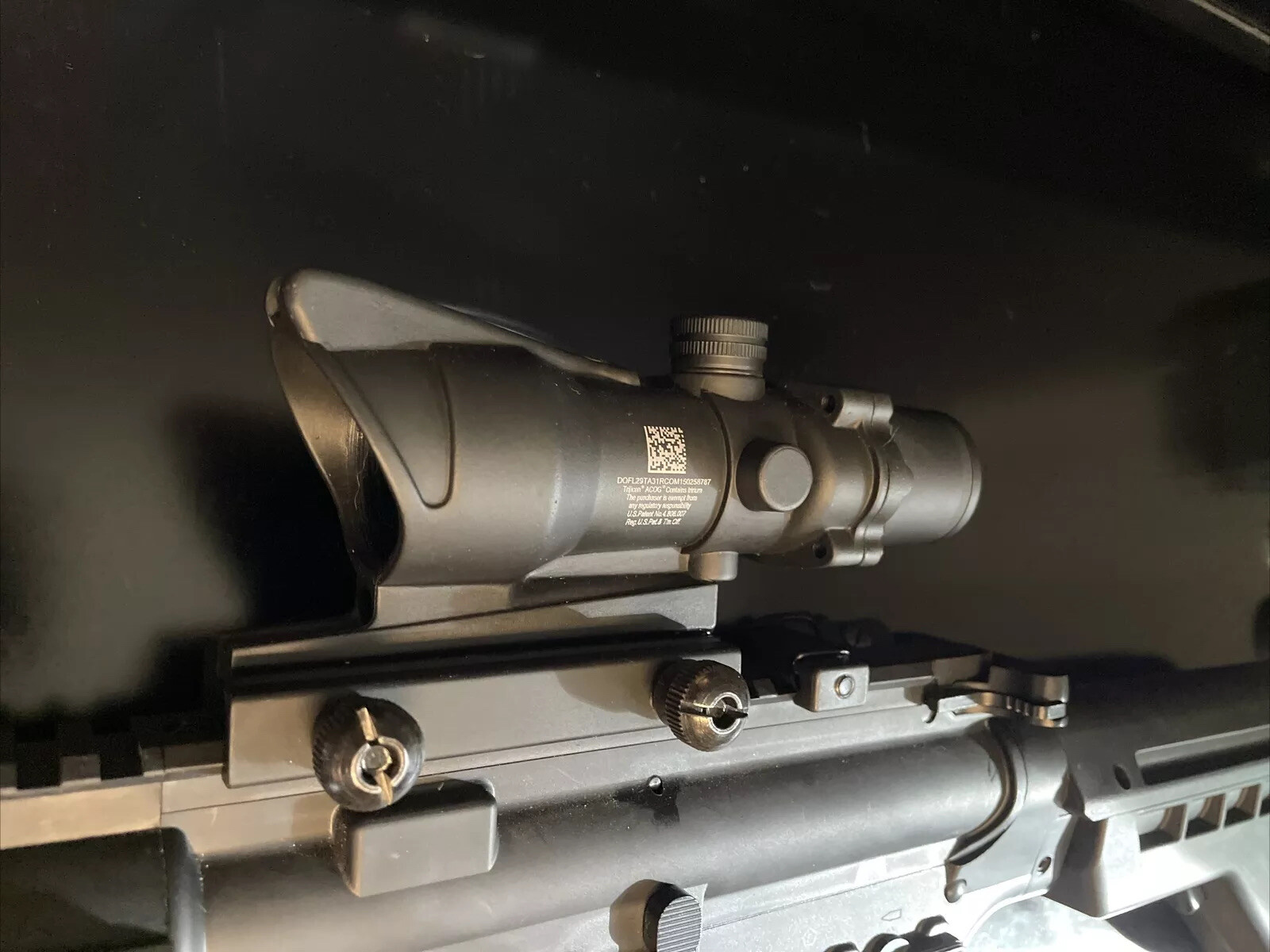 4x32 Fiber Optic Scope Chevron Reticle GREEN Weapon Sight ACOG Clone + 2 gifts